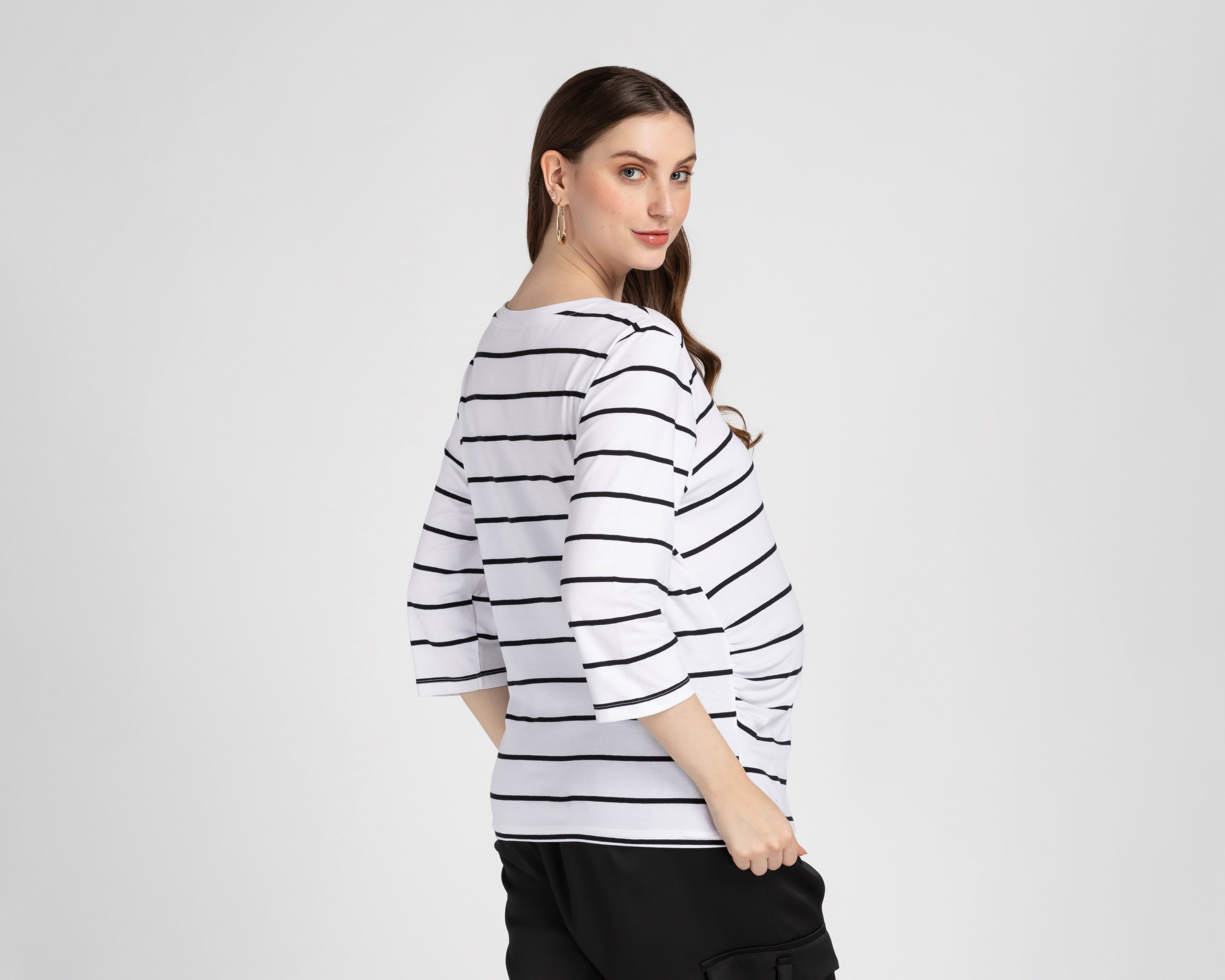 Foto 4 pulgar | Foto 3 | Blusa de Maternidad Mamá Bella a Rayas