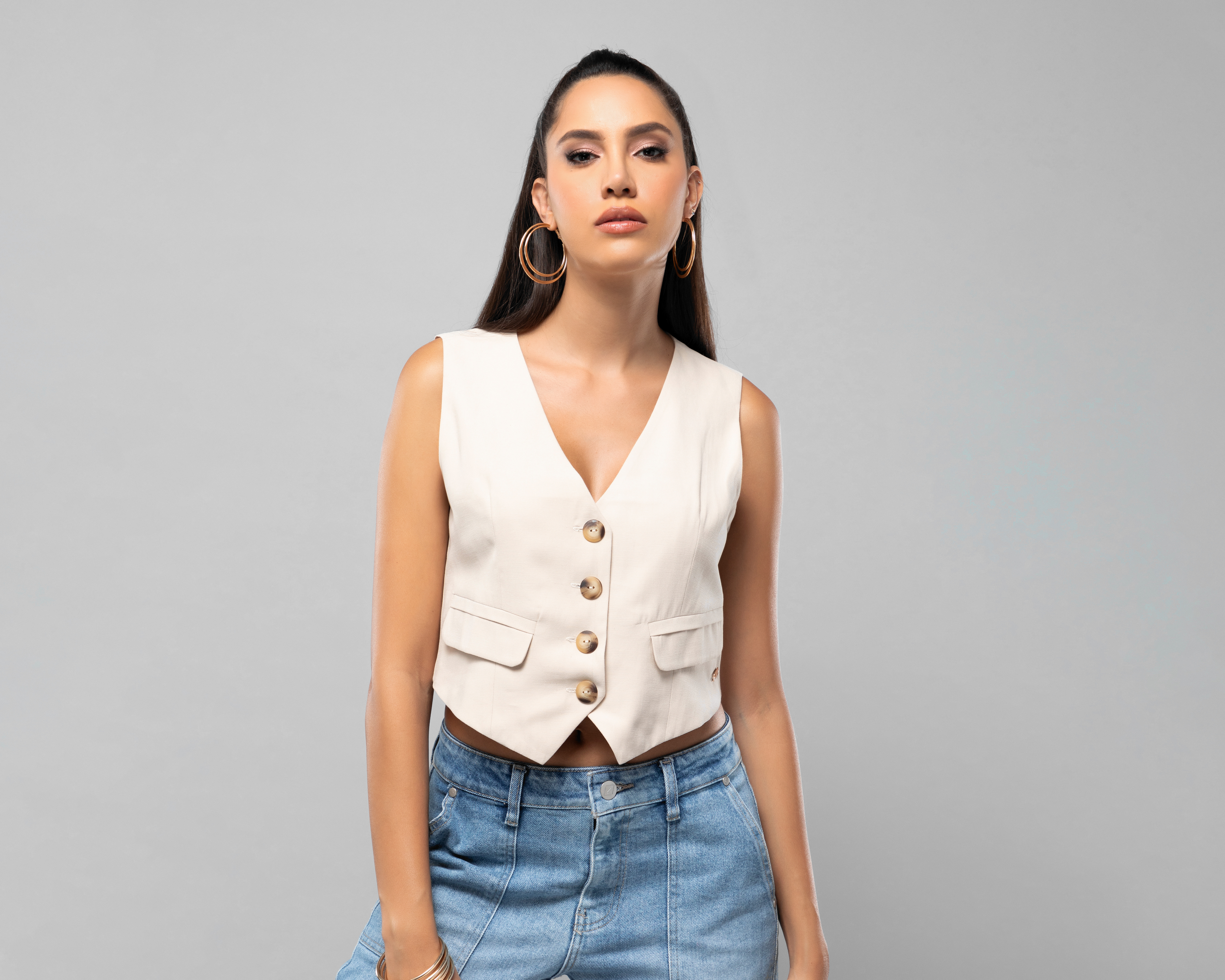 Chaleco Jennifer Lopez con Botones para Mujer