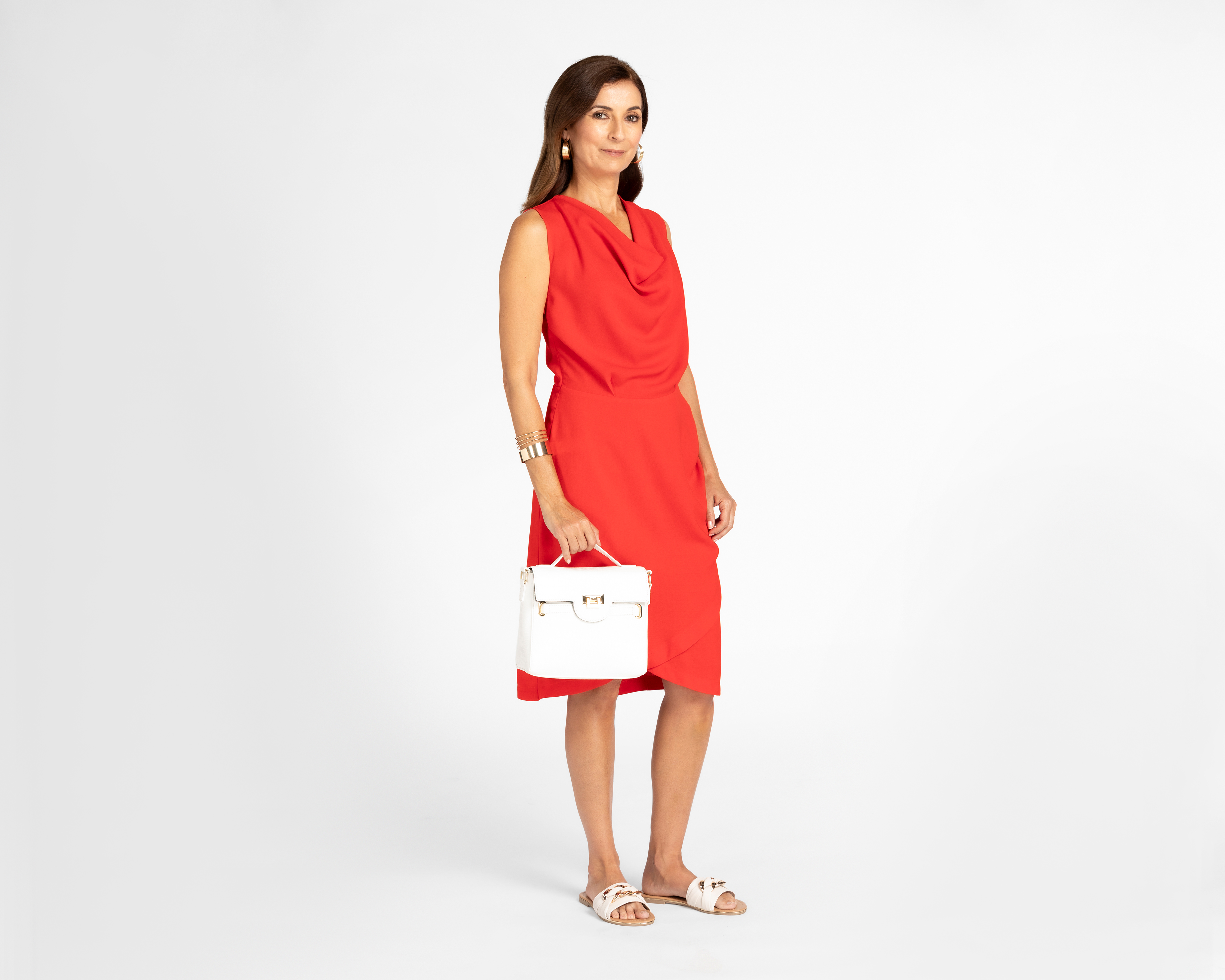 Foto 3 pulgar | Foto 2 | Vestido Sahara Formal Corto Rojo sin Mangas