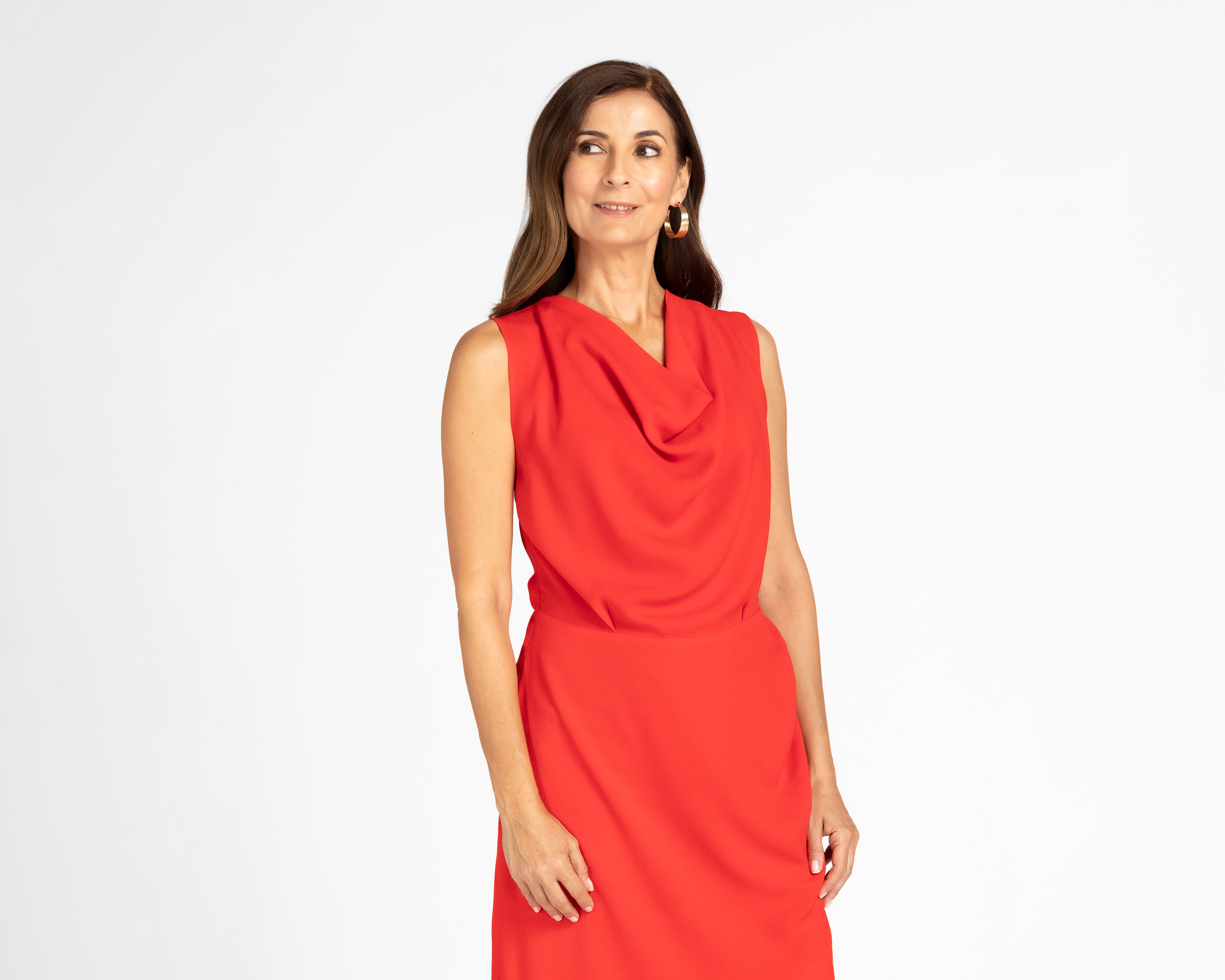 Foto 4 | Foto 4 | Vestido Sahara Formal Corto Rojo sin Mangas