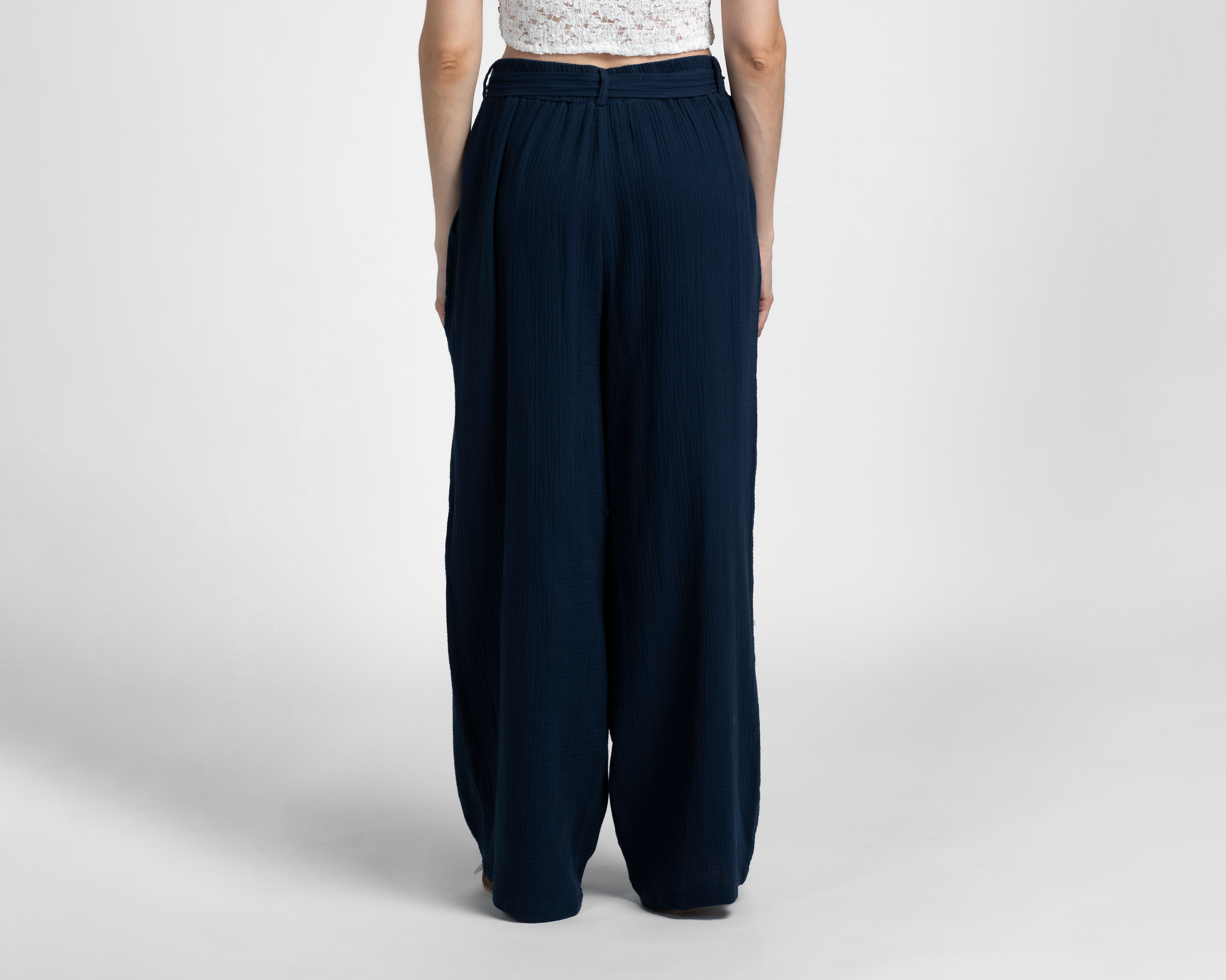 Foto 4 pulgar | Foto 3 | Pantalón Ancho Sahara Azul Marino para Mujer