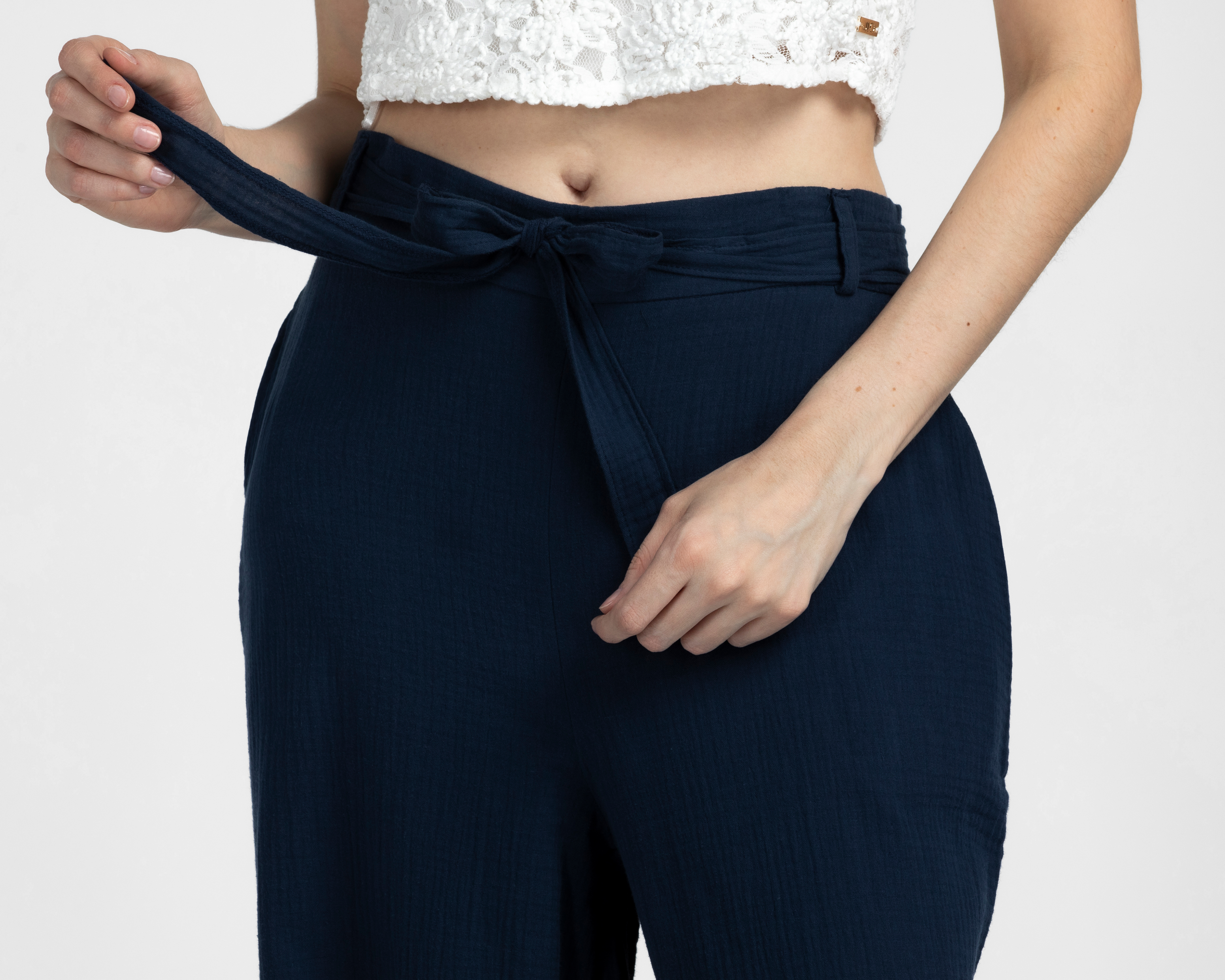 Foto 5 pulgar | Foto 4 | Pantalón Ancho Sahara Azul Marino para Mujer