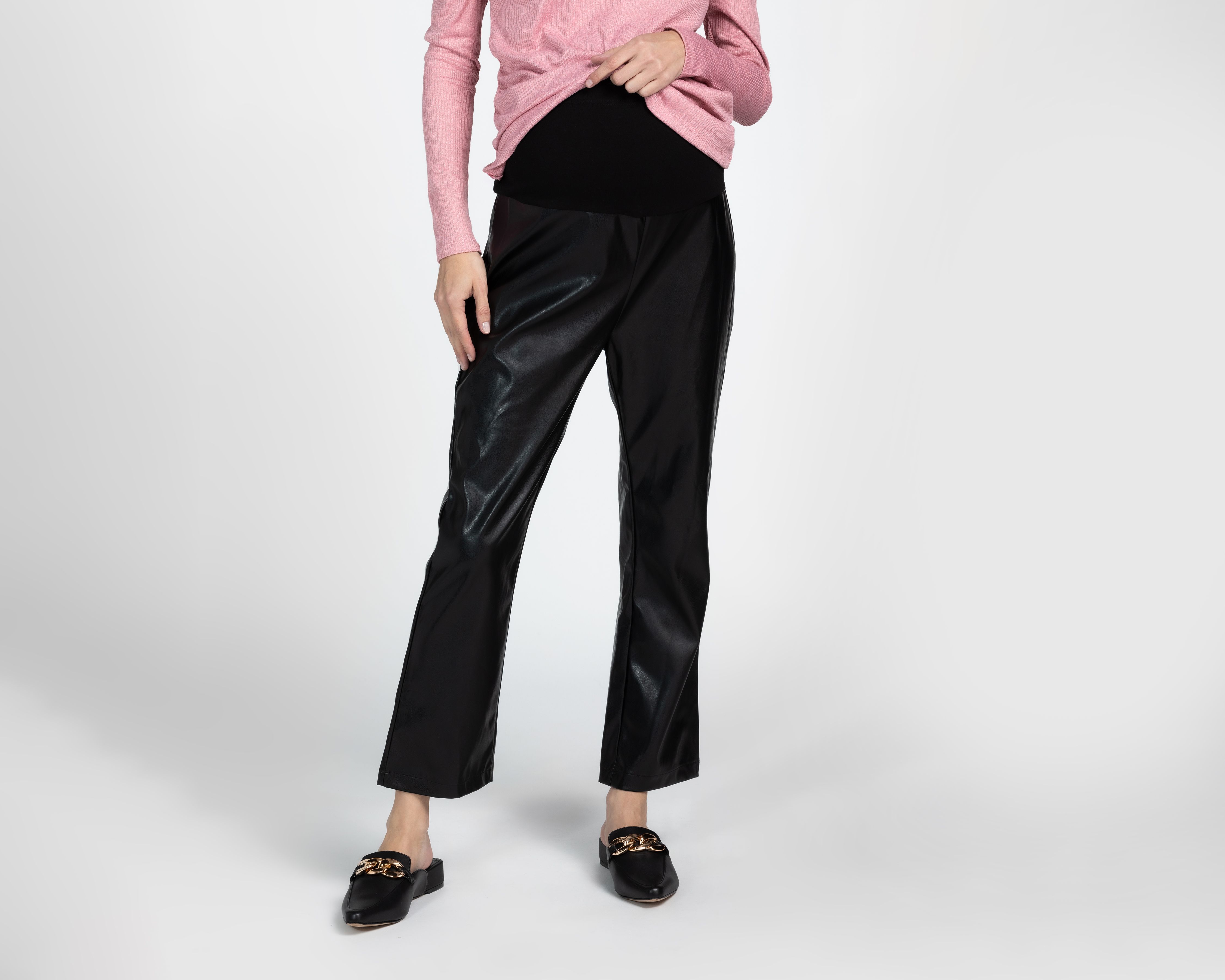 Foto 2 pulgar | Foto 1 | Pantalón de Maternidad Mamá Bella Negro