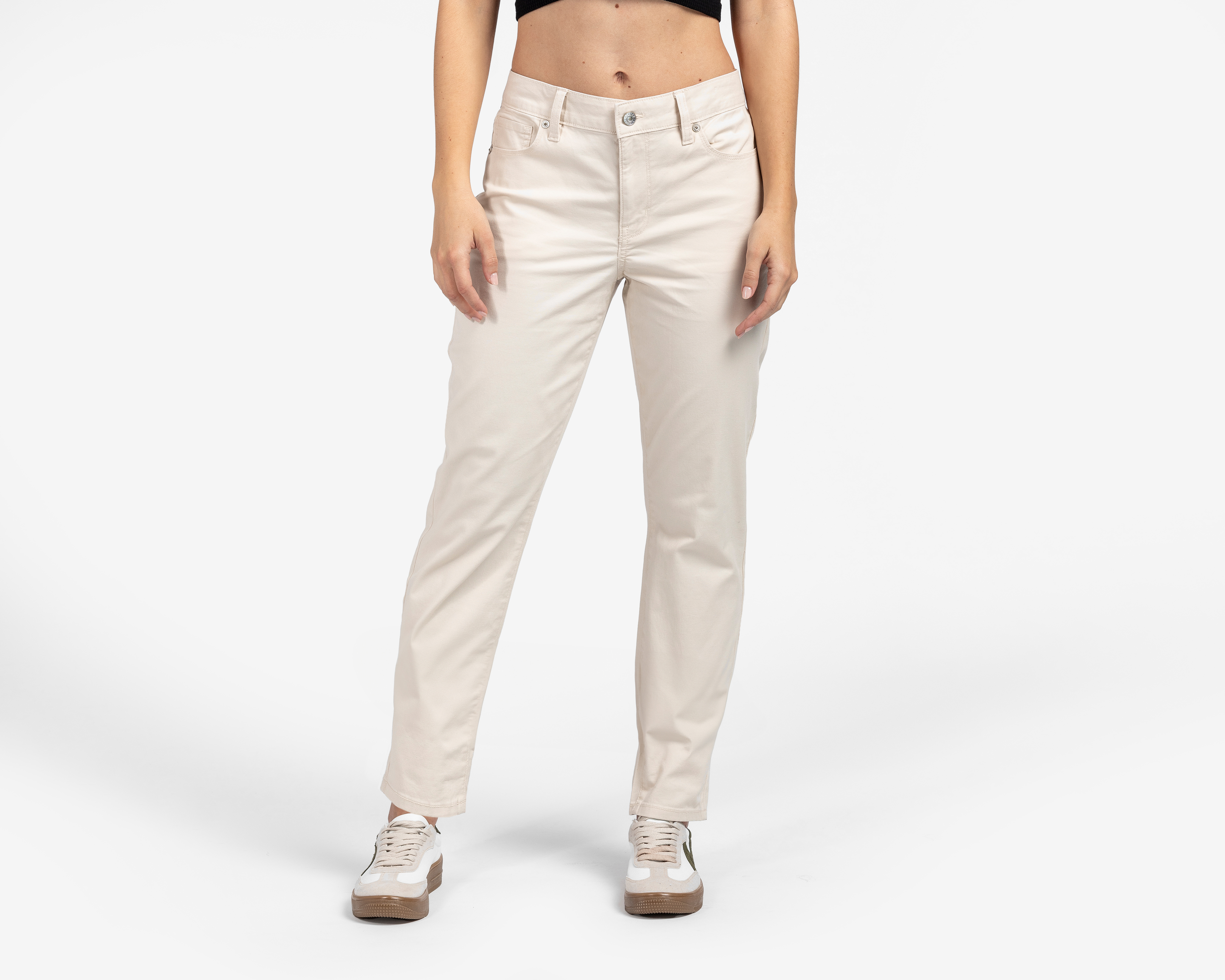 Foto 2 pulgar | Foto 1 | Pantalón Chino American Eagle Caqui para Mujer