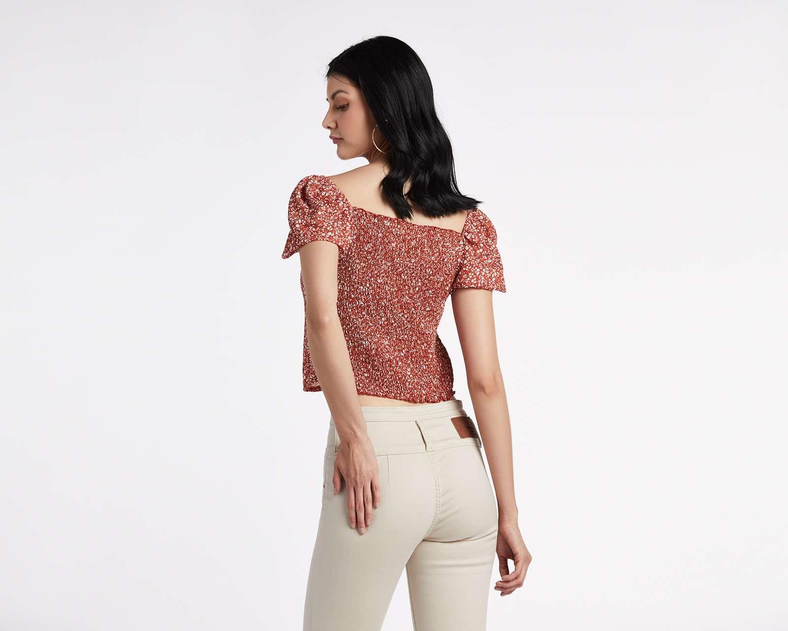 Foto 4 pulgar | Foto 3 | Blusa 18 Forever Manga Corta con Estampado Floral