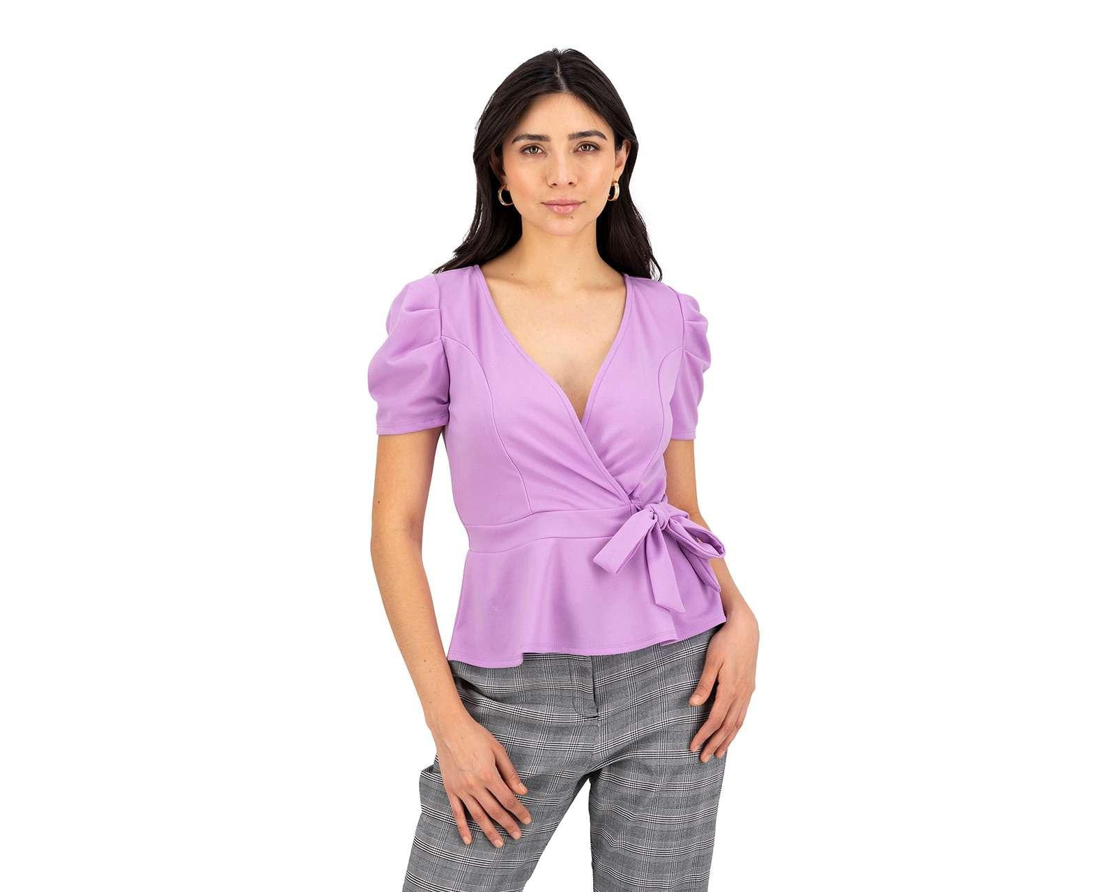 Foto 2 pulgar | Foto 1 | Blusa Sahara Manga Corta con Cinta al Costado