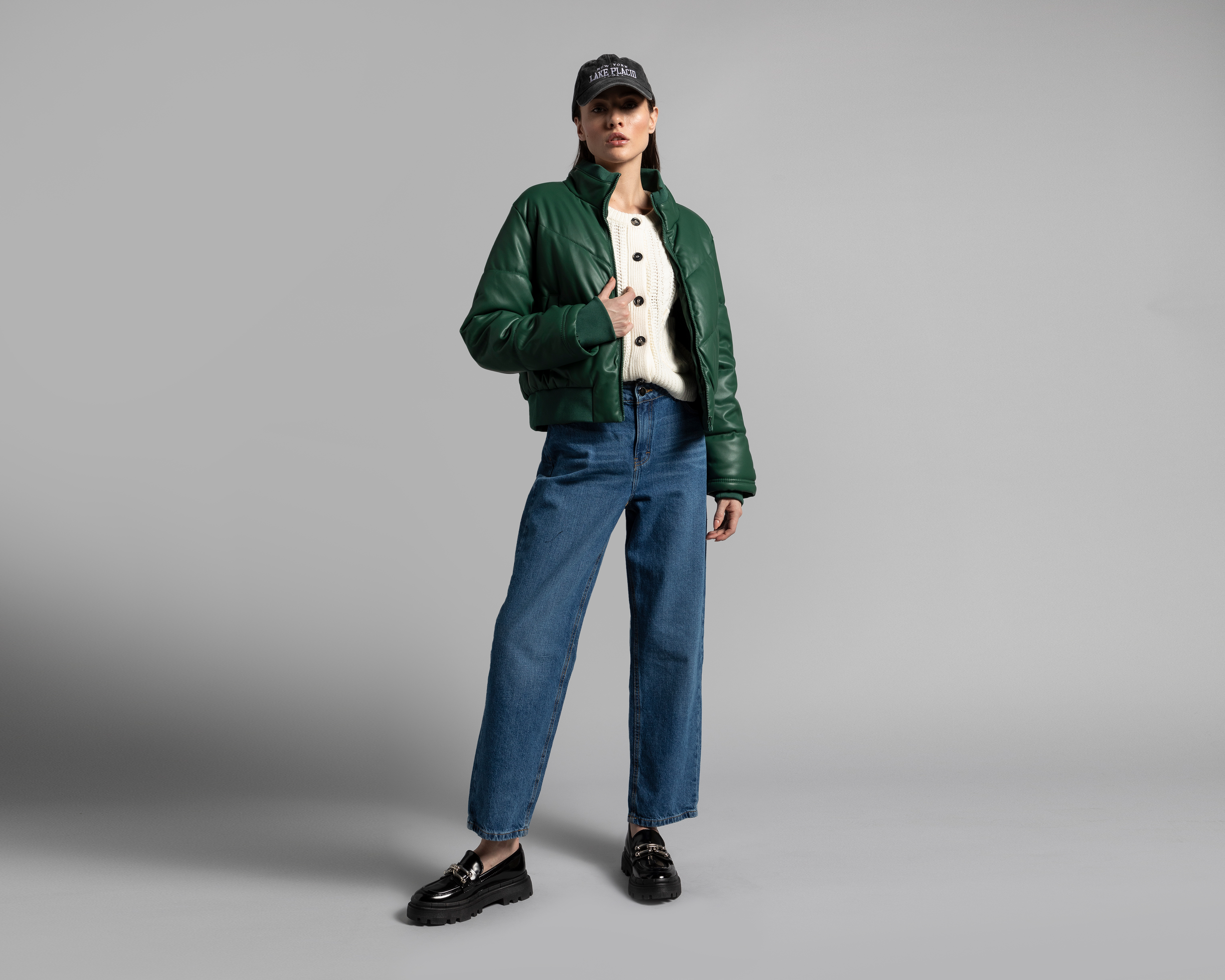 Foto 2 pulgar | Foto 1 | Chamarra Thinner Capitonada Verde