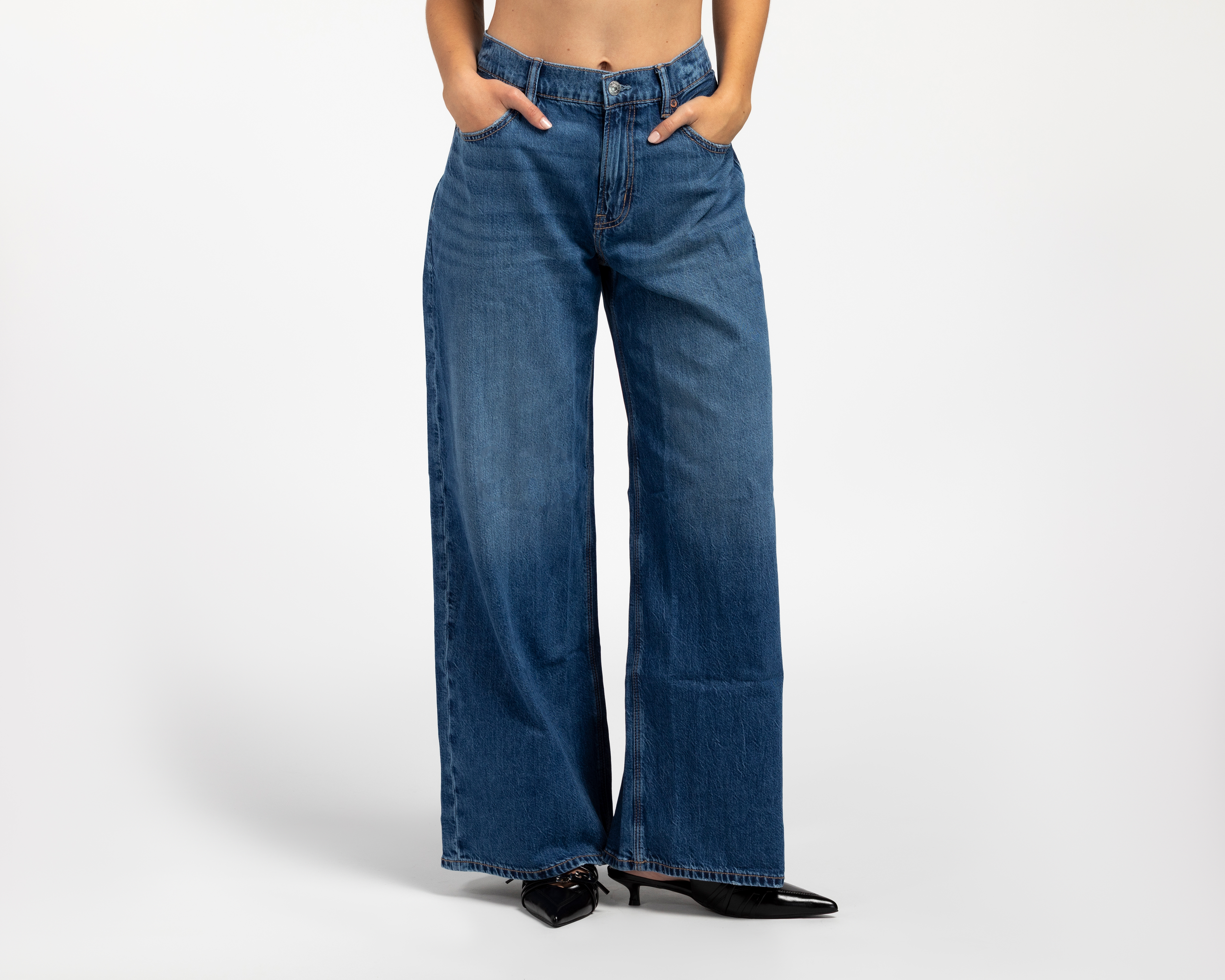 Jeans Ultra Wide Leg American Eagle Low Rise para Mujer