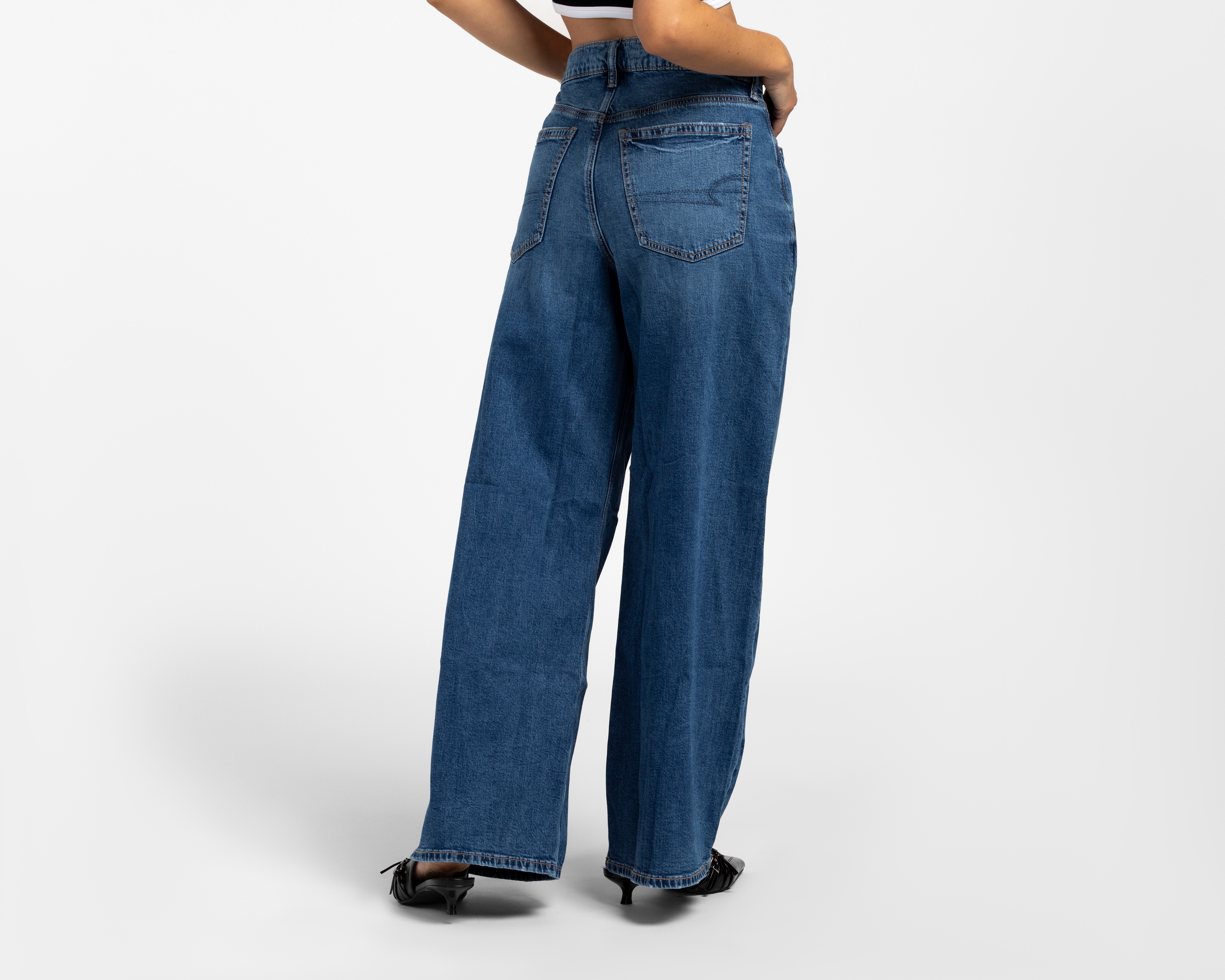 Foto 4 pulgar | Foto 3 | Jeans Ultra Wide Leg American Eagle Low Rise para Mujer