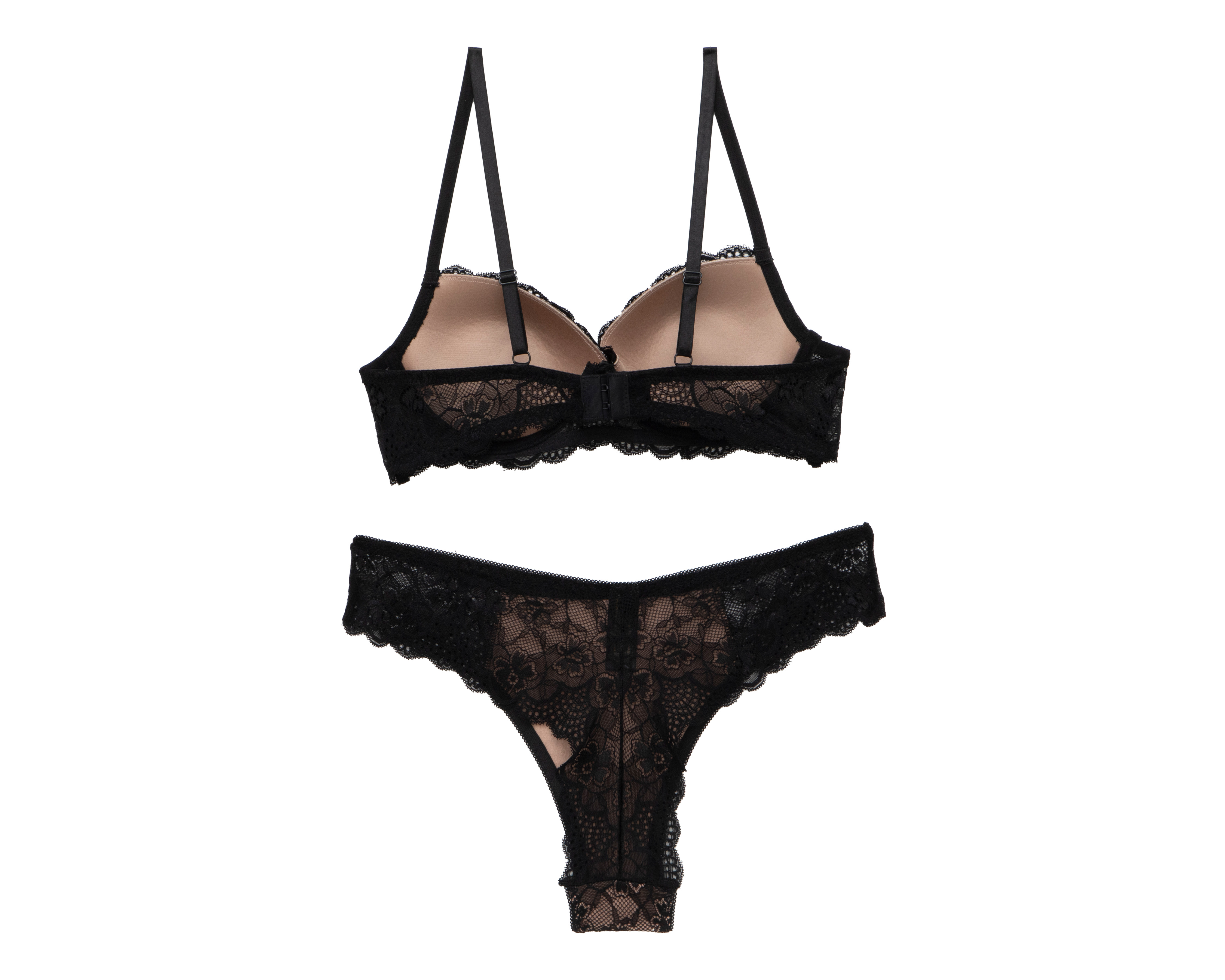 Foto 3 pulgar | Foto 2 | Coordinado de Encaje Copa Completa Negro Jennifer Lopez