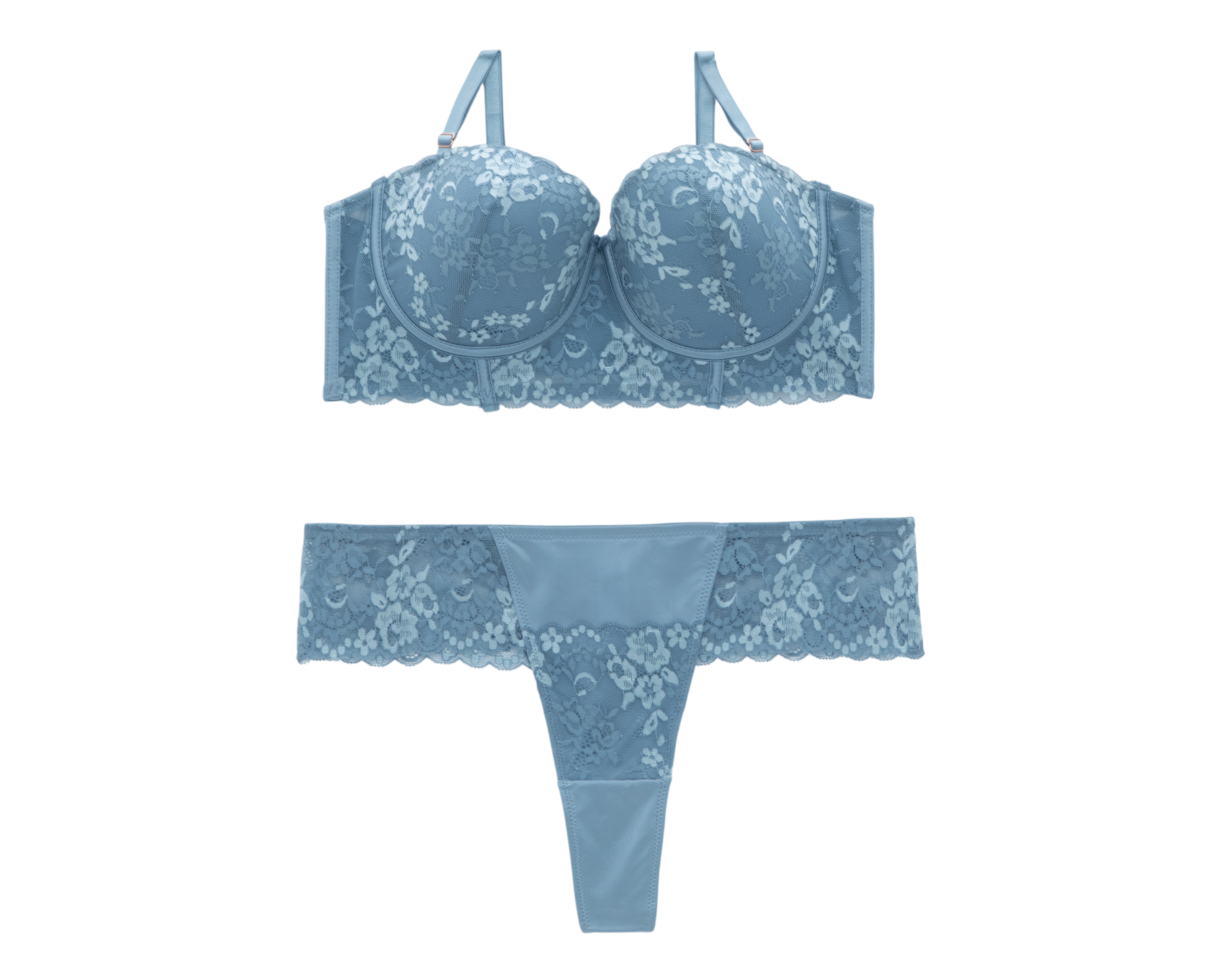 Foto 2 pulgar | Foto 1 | Coordinado de Encaje Copa Completa con Varilla Eva tu Estilo Íntimo