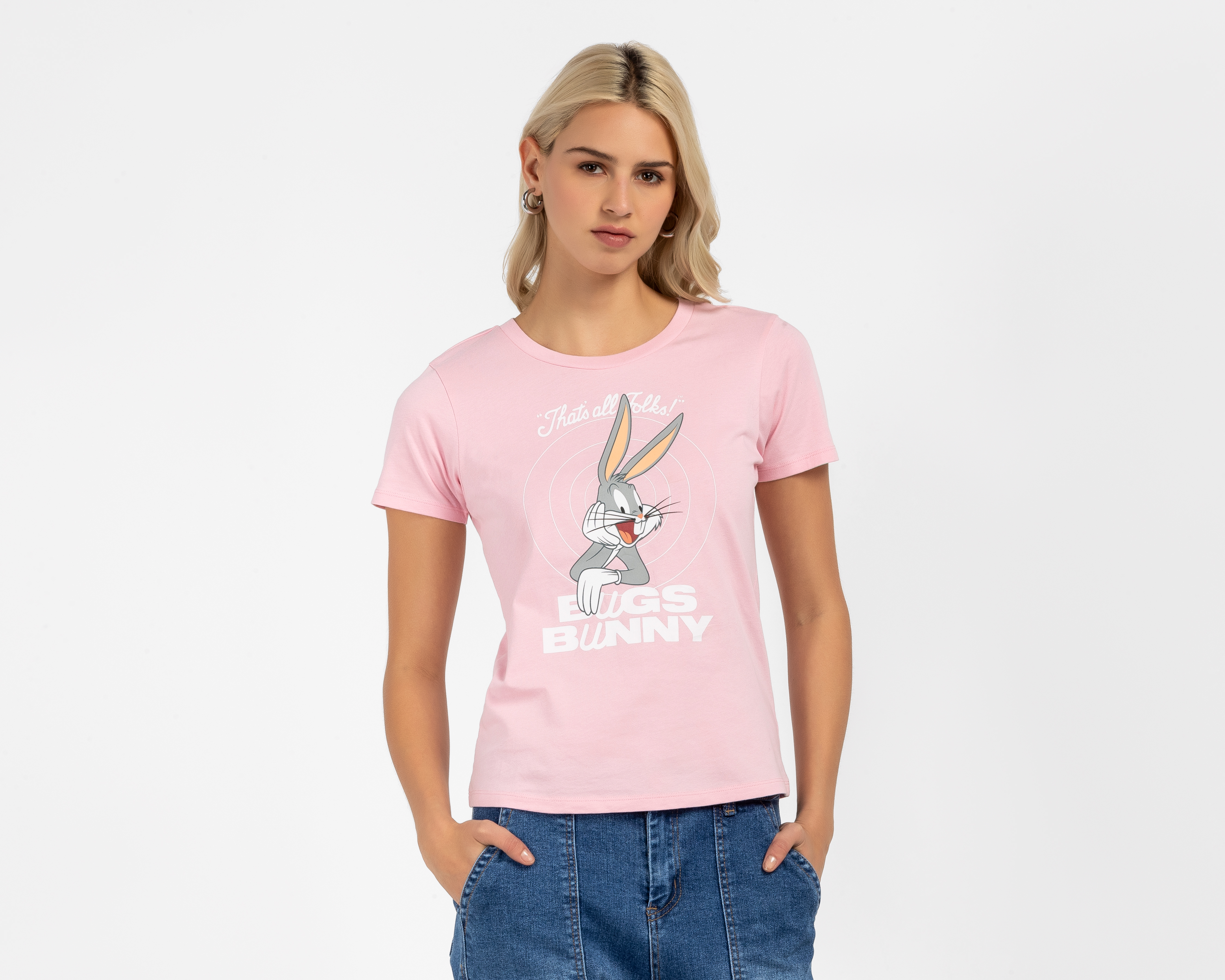 Playera Rosa Looney Tunes para Mujer