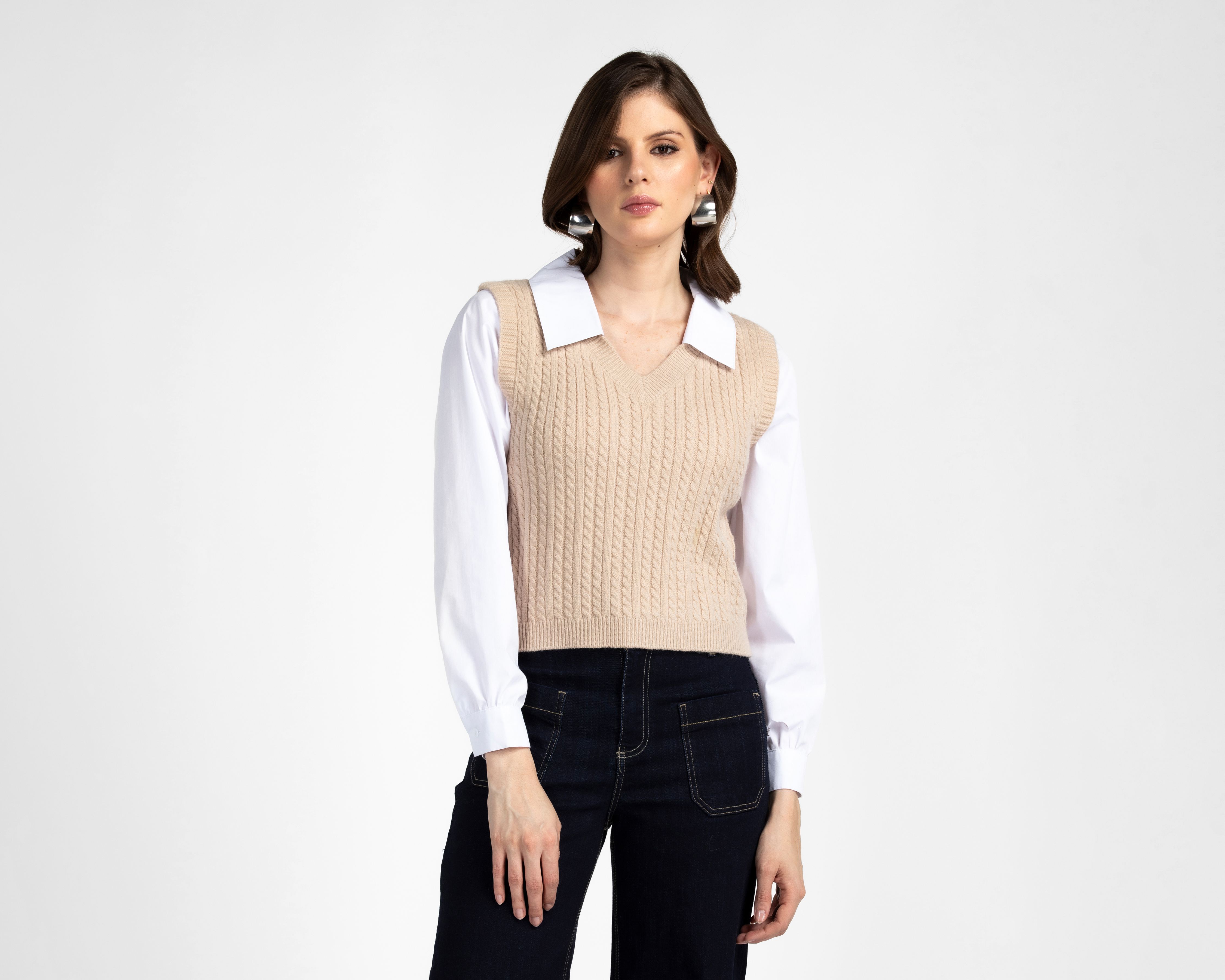 Foto 2 pulgar | Foto 1 | Chaleco con Camisa Sahara para Mujer