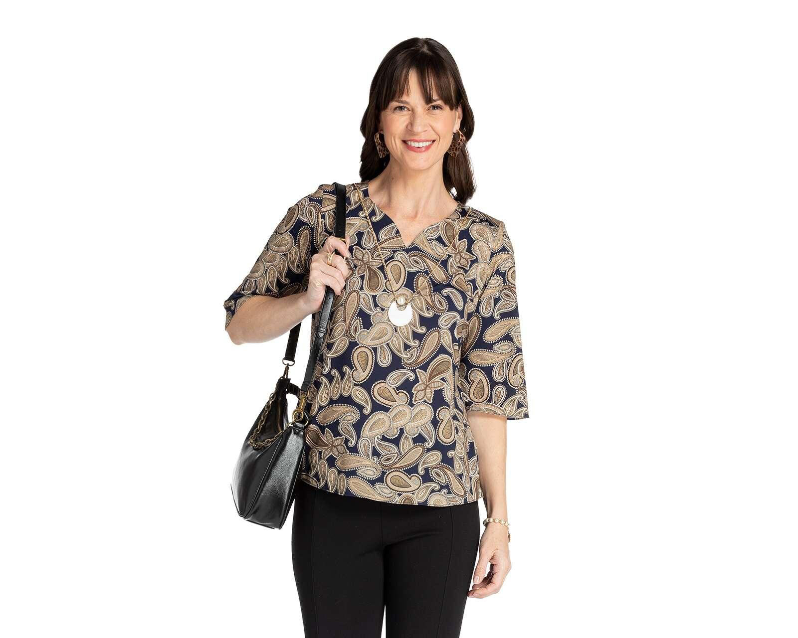 Blusa Paloma Manga 3/4 Estampada