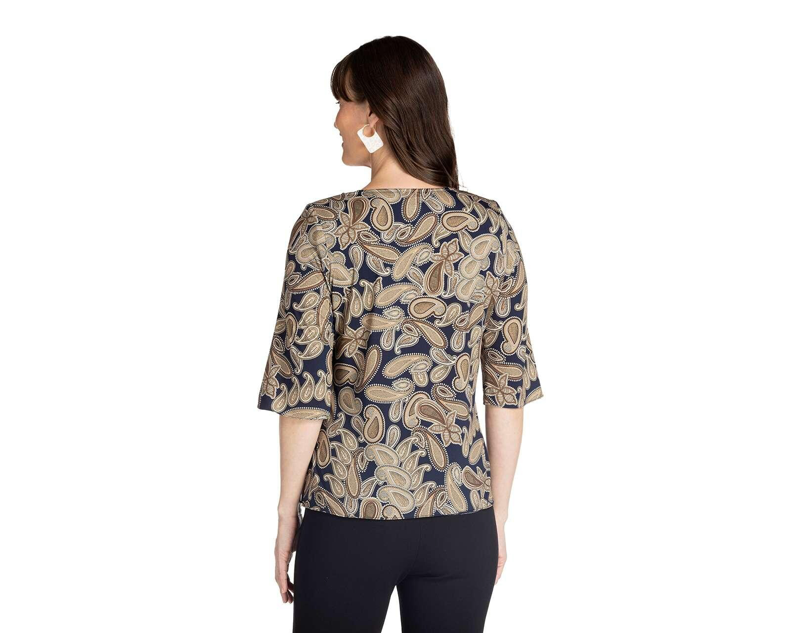 Foto 4 pulgar | Foto 3 | Blusa Paloma Manga 3/4 Estampada