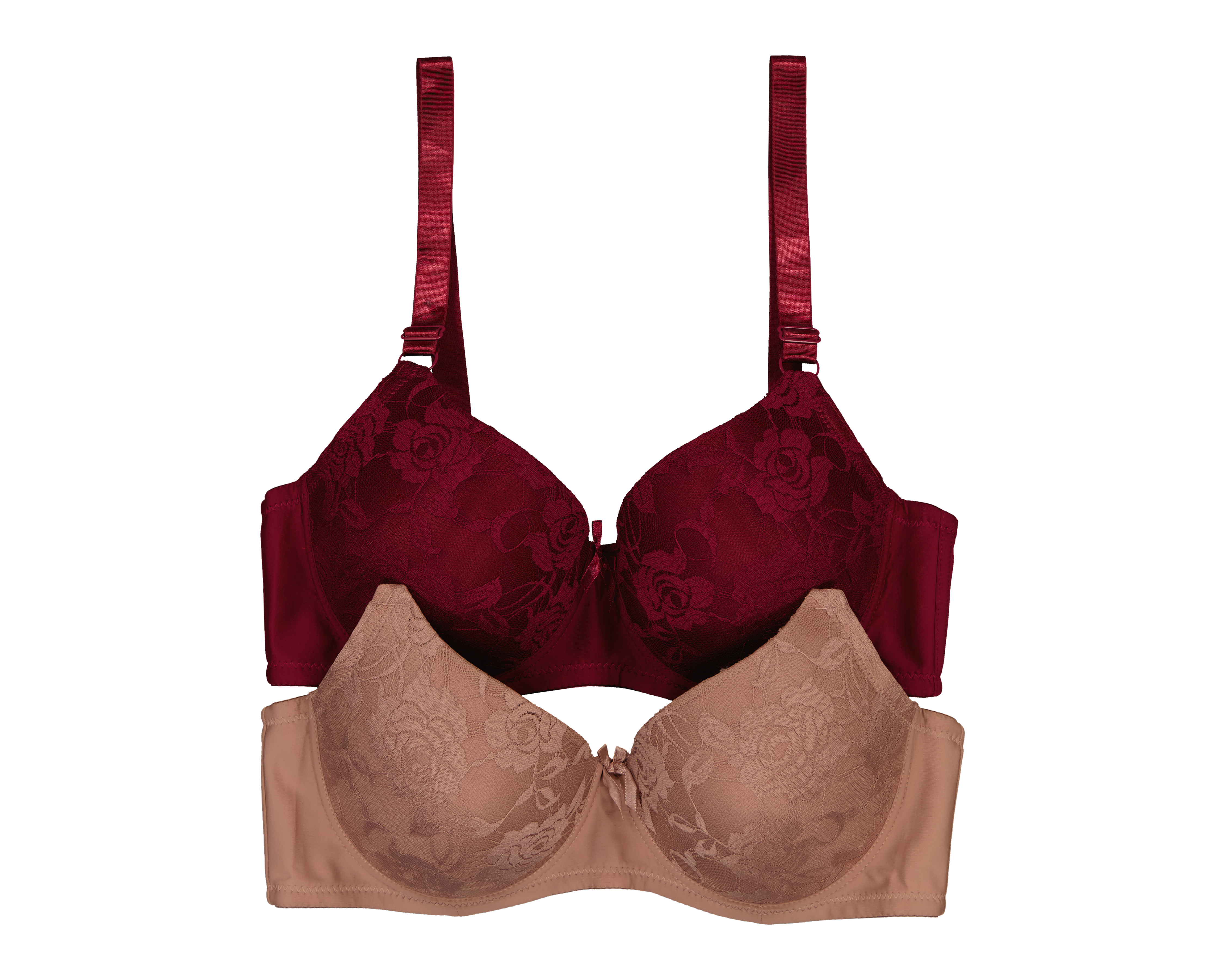 Foto 2 pulgar | Foto 1 | Brasier Media Copa con Encaje Beauty Secret 2 Pack