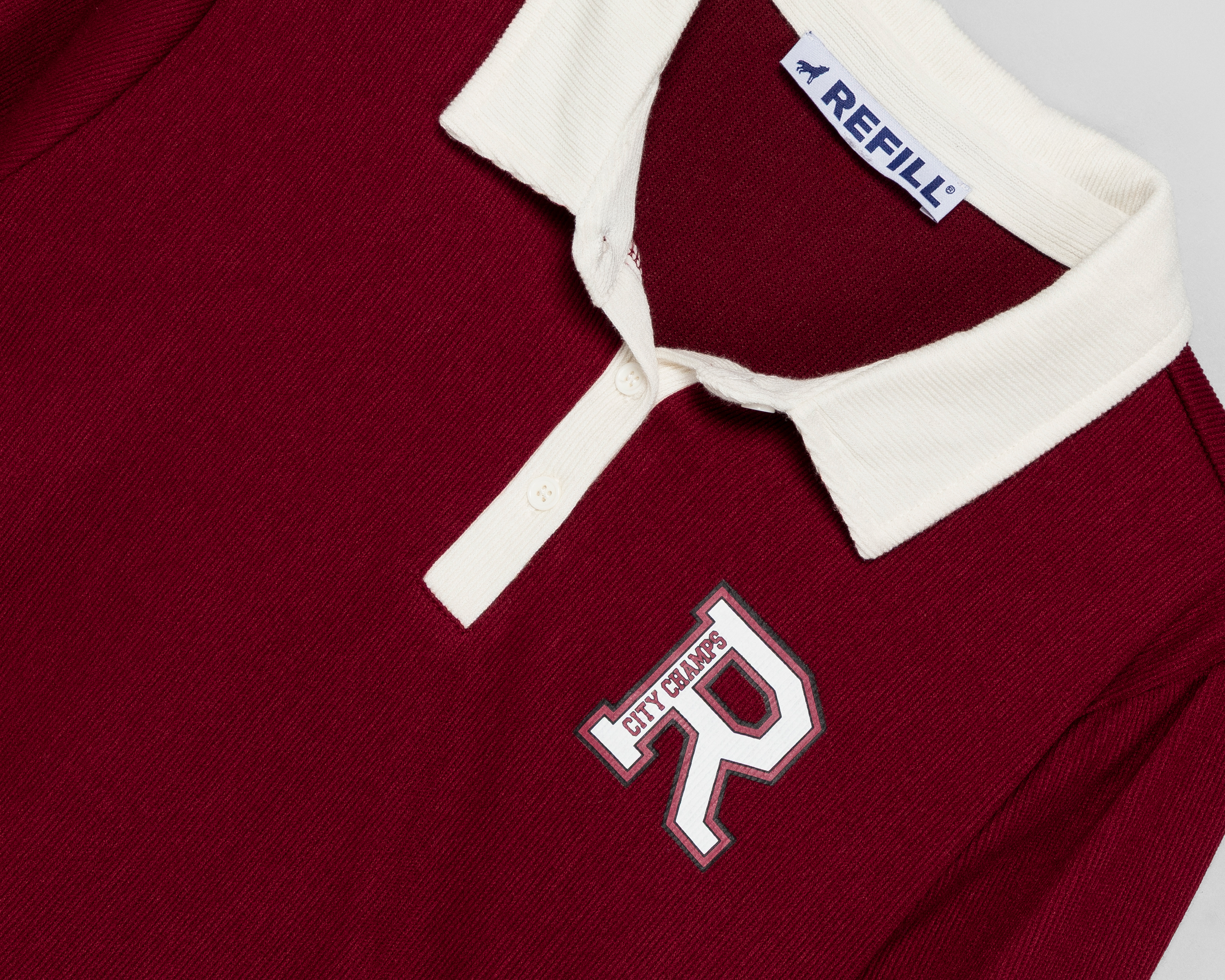 Foto 4 pulgar | Foto 3 | Playera Polo Refill Manga Larga Vino para Mujer