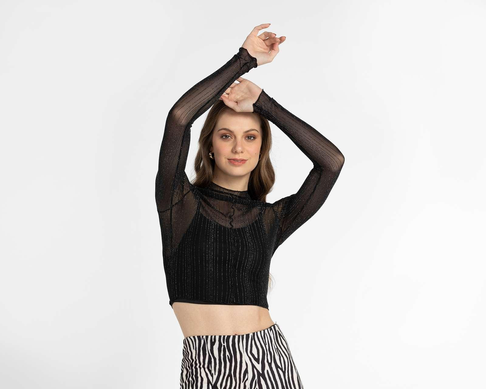 Playera Thinner Manga Larga con Transparencias