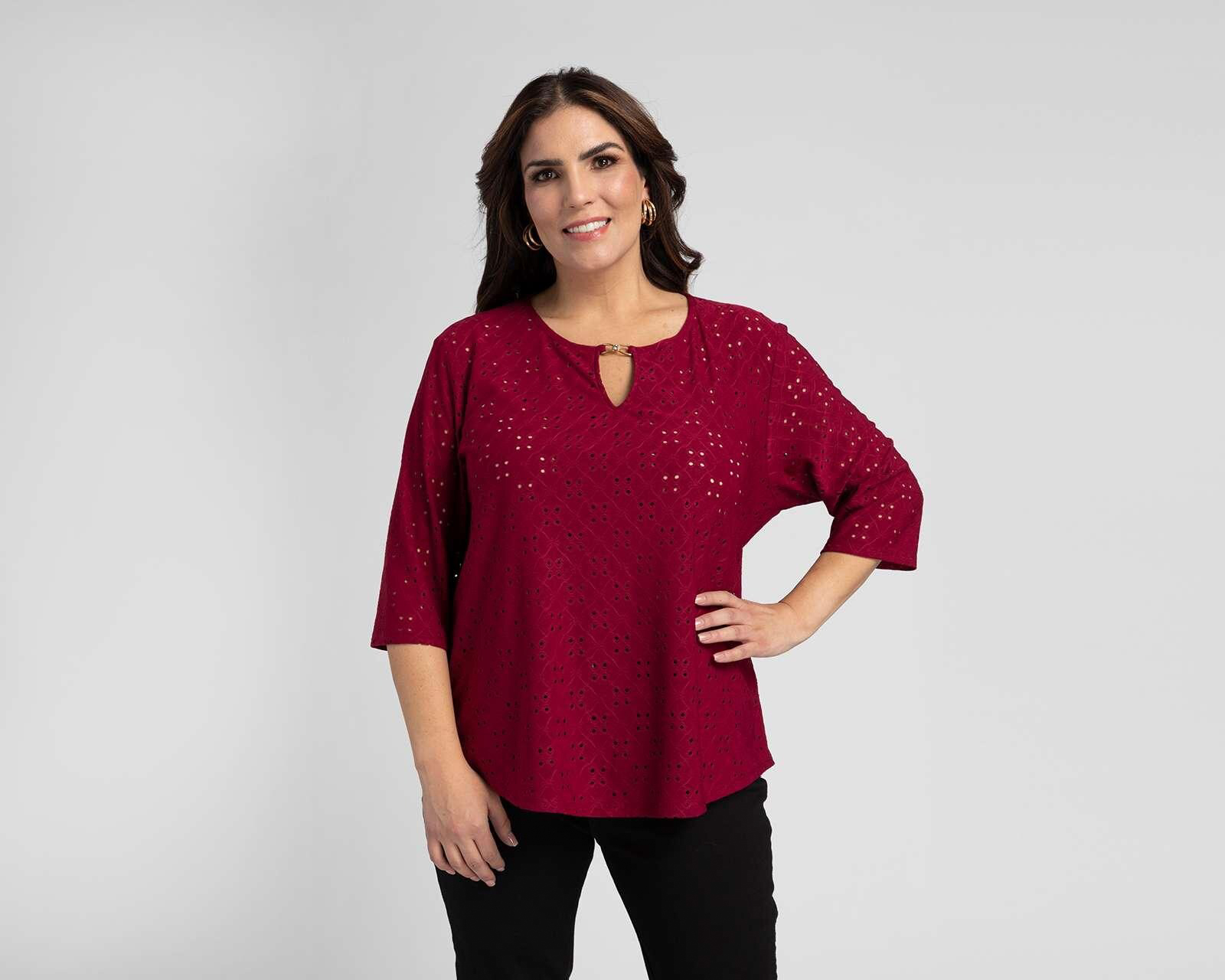 Blusa Lady Sun Tinta Cuello Redondo