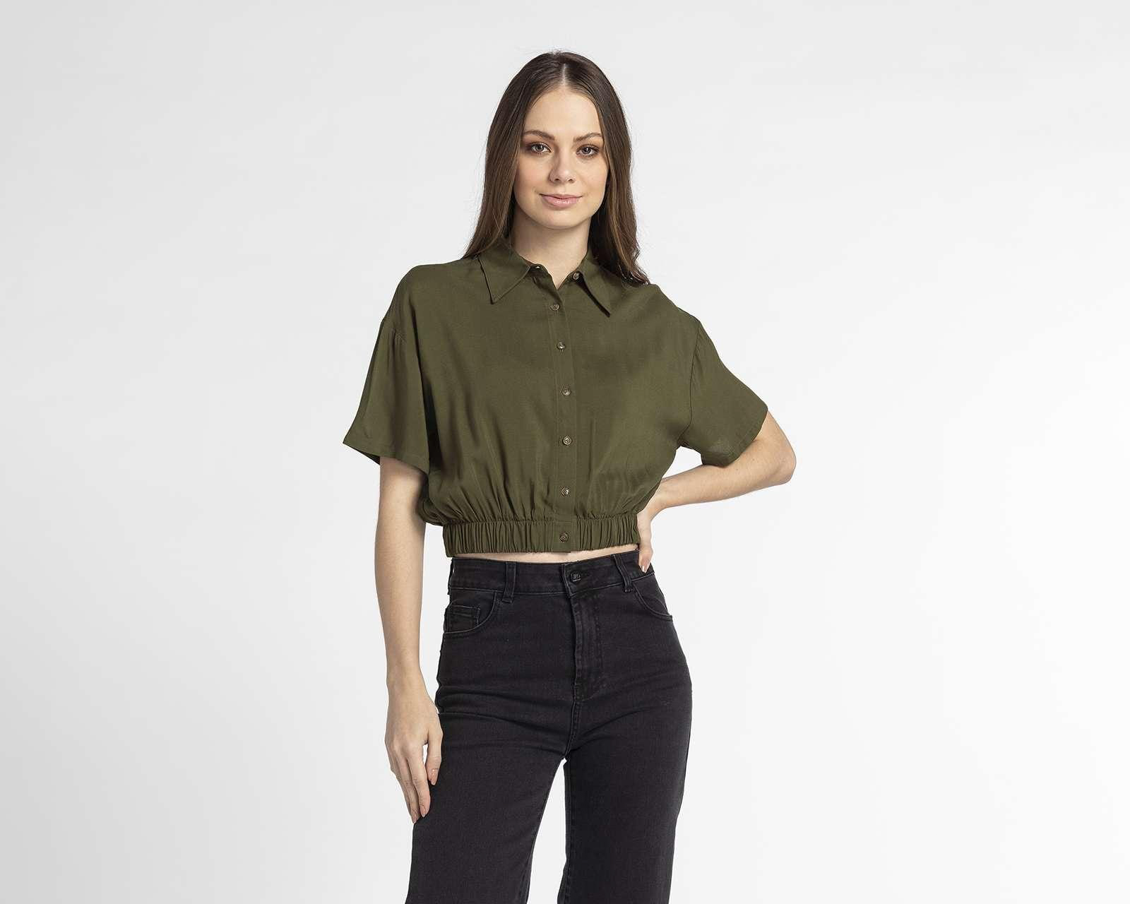 Blusa Refill Manga Corta con Botones