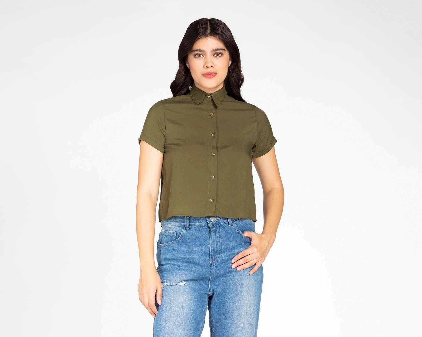 Blusa 18 Forever Manga Corta con Botones