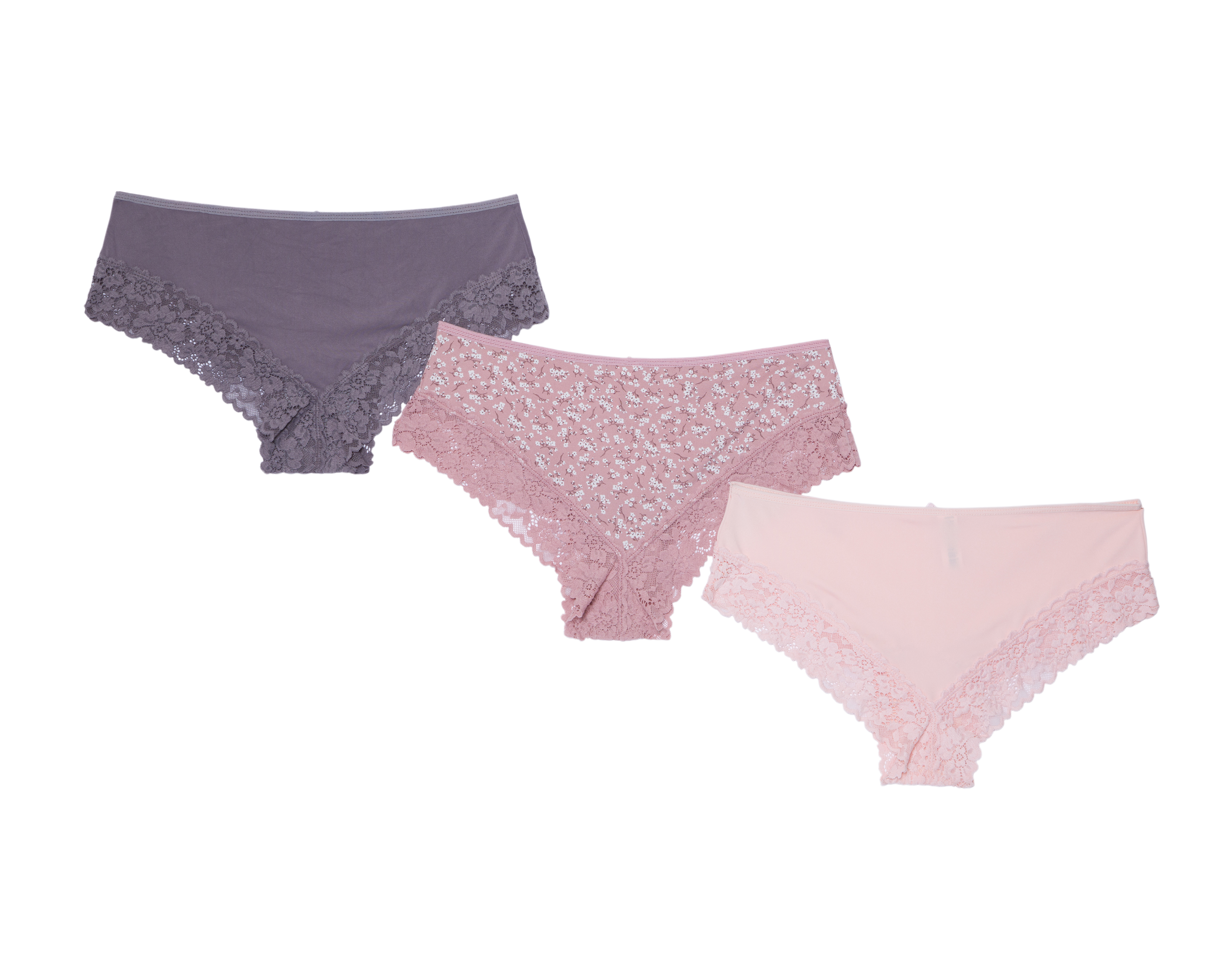 Foto 2 | Foto 2 | Bóxer con Encaje Frescura para Mujer 3 Pack