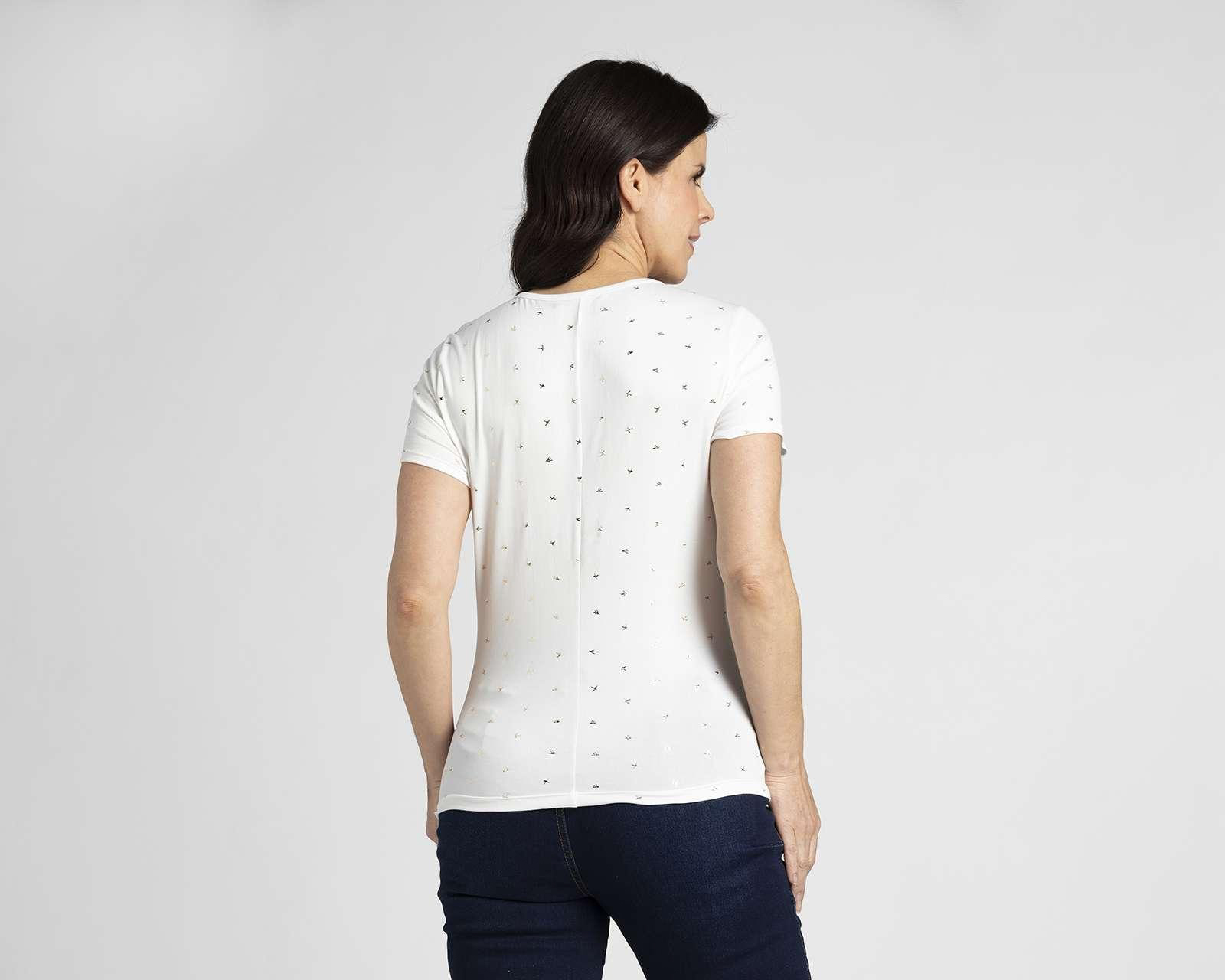 Foto 4 pulgar | Foto 3 | Playera Lady Sun Manga Corta con Zurcido