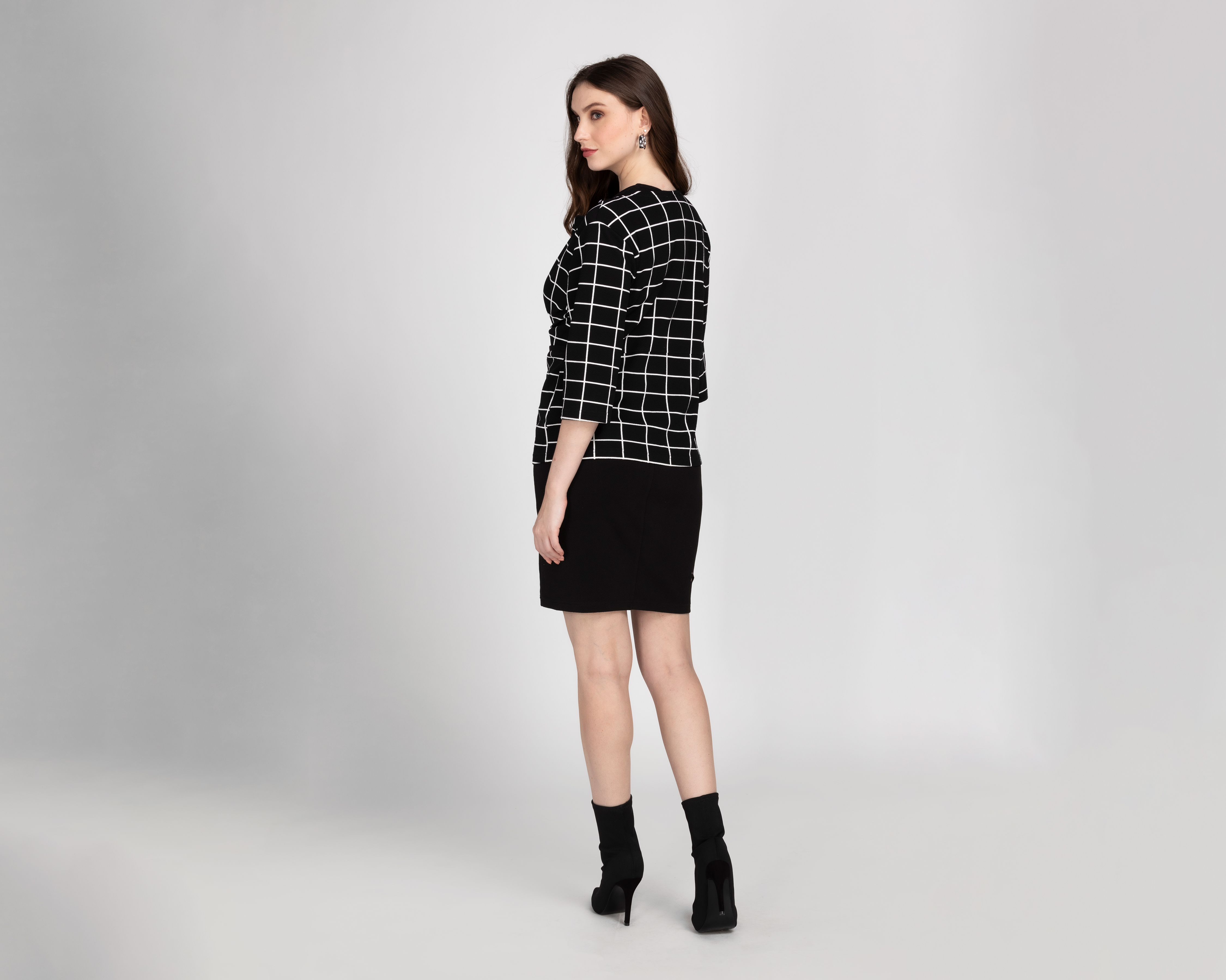 Foto 4 pulgar | Foto 3 | Vestido Casual Lady Sun con Sobreprenda a Cuadros