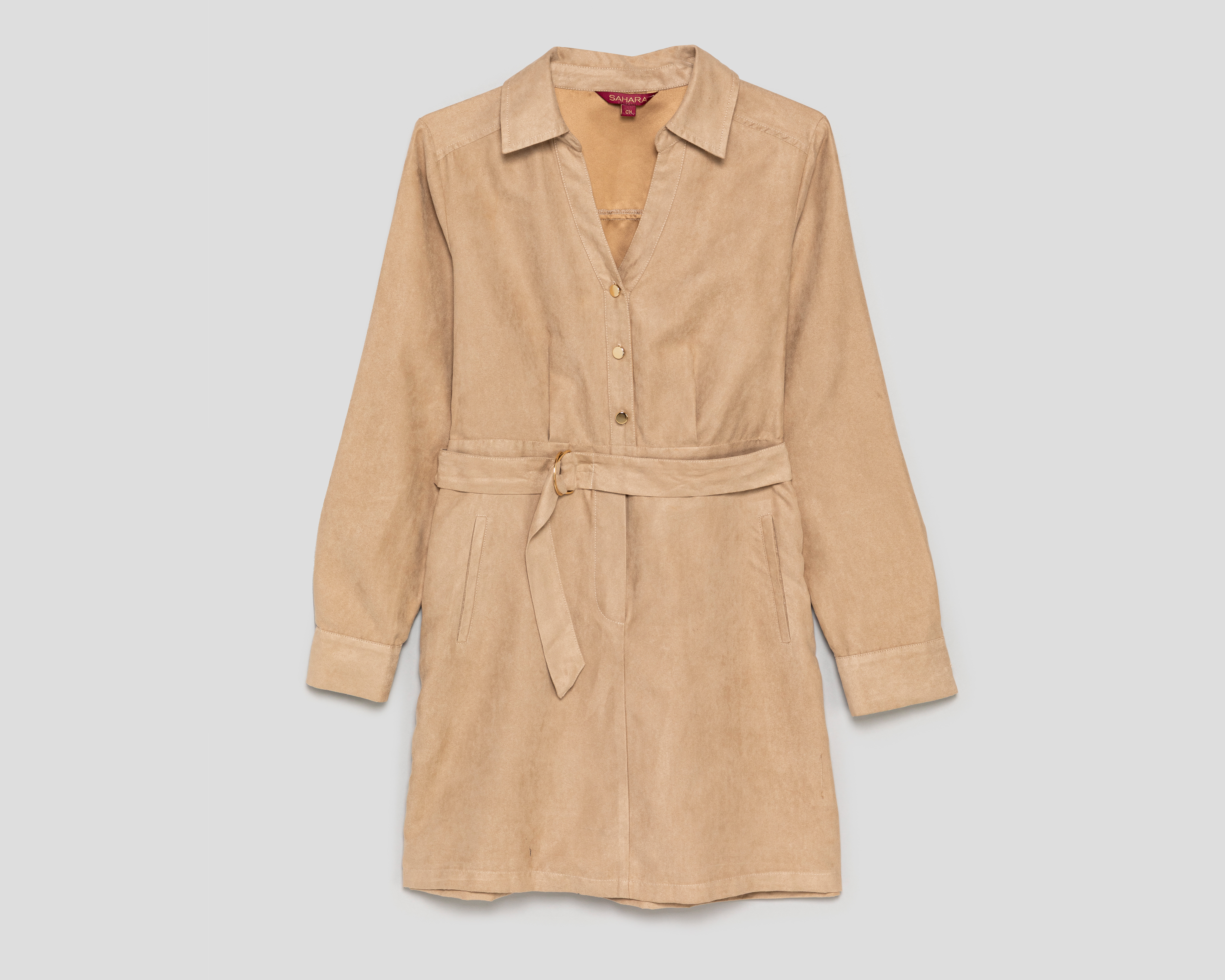 Foto 1 | Foto 1 | Vestido Casual Sahara Corto Beige para Mujer