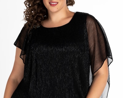 Foto 4 | Foto 4 | Vestido Sahara de Fiesta Negro Largo con Acabado Brilloso