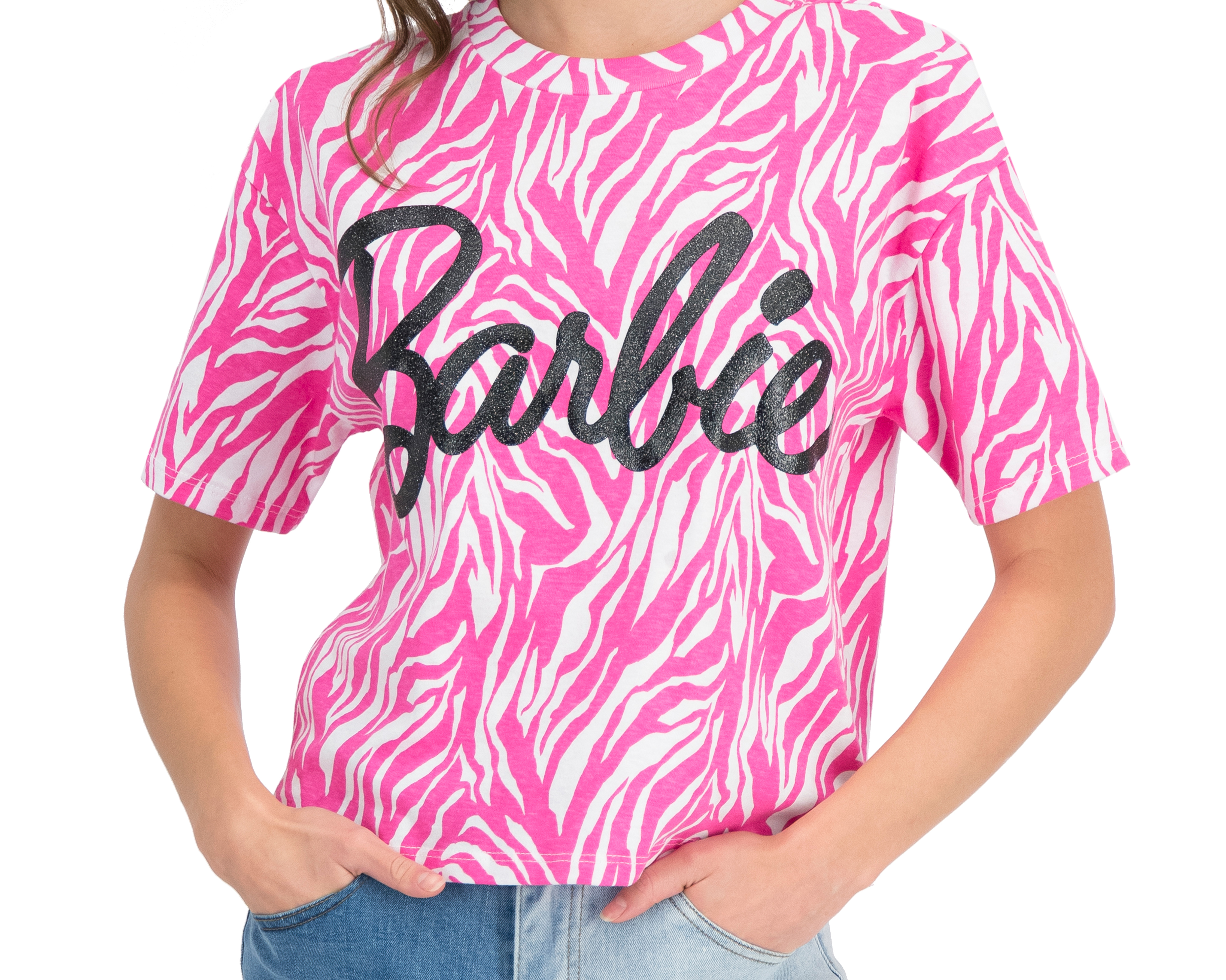 Foto 4 pulgar | Foto 3 | Playera Barbie Manga Corta Cuello Redondo