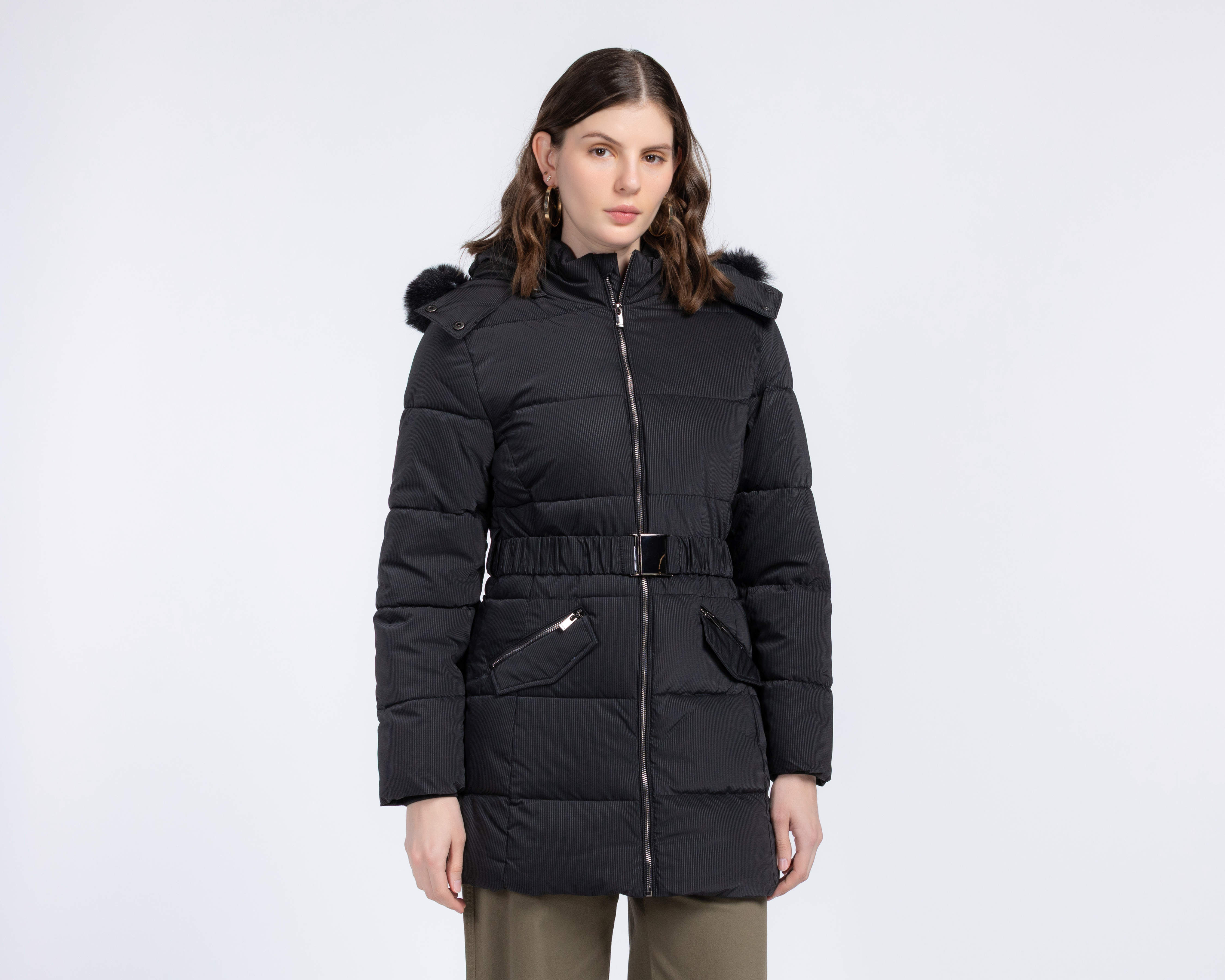 Chamarra con Cinturón Bebe para Mujer