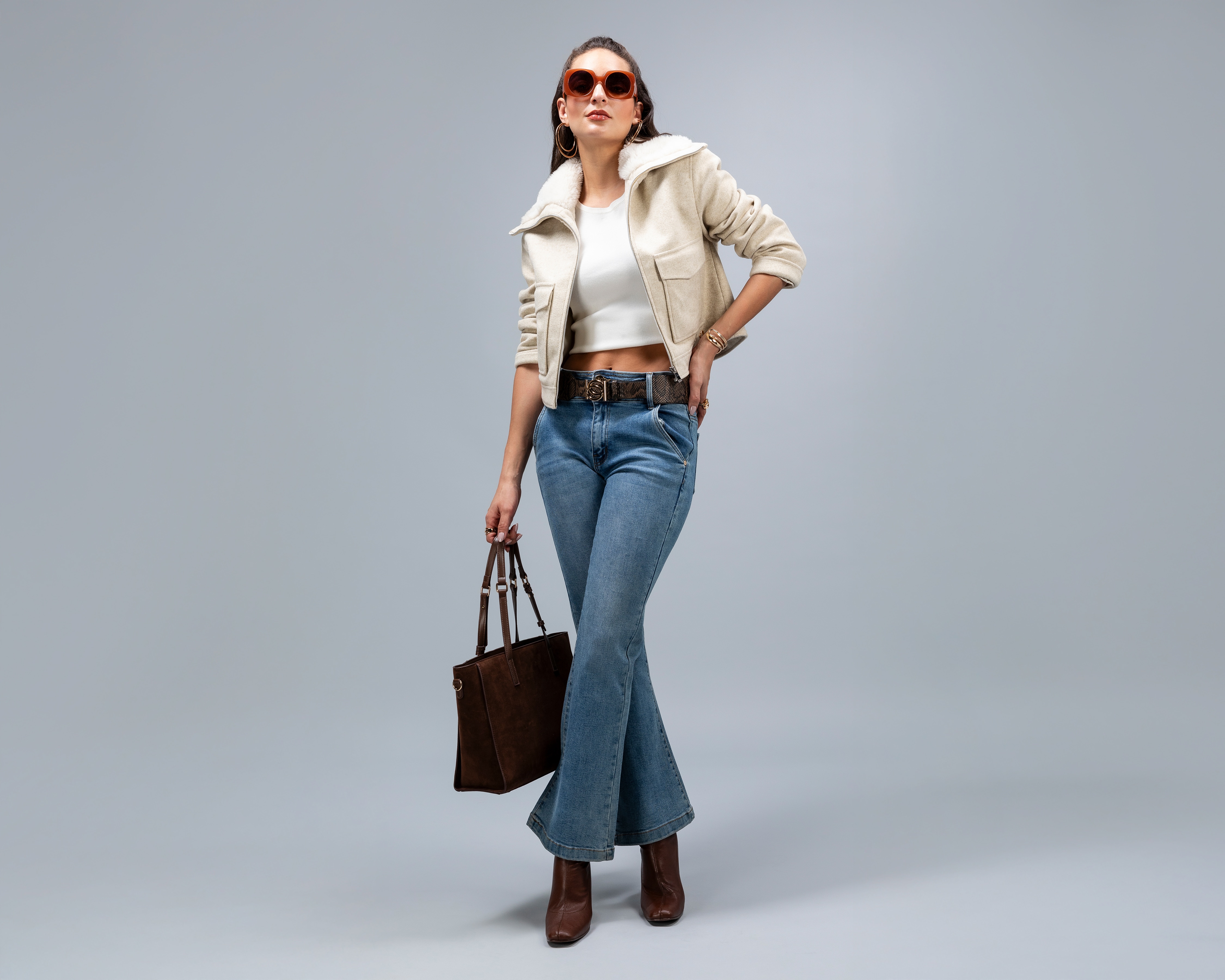 Chamarra Beige Jennifer Lopez para Mujer