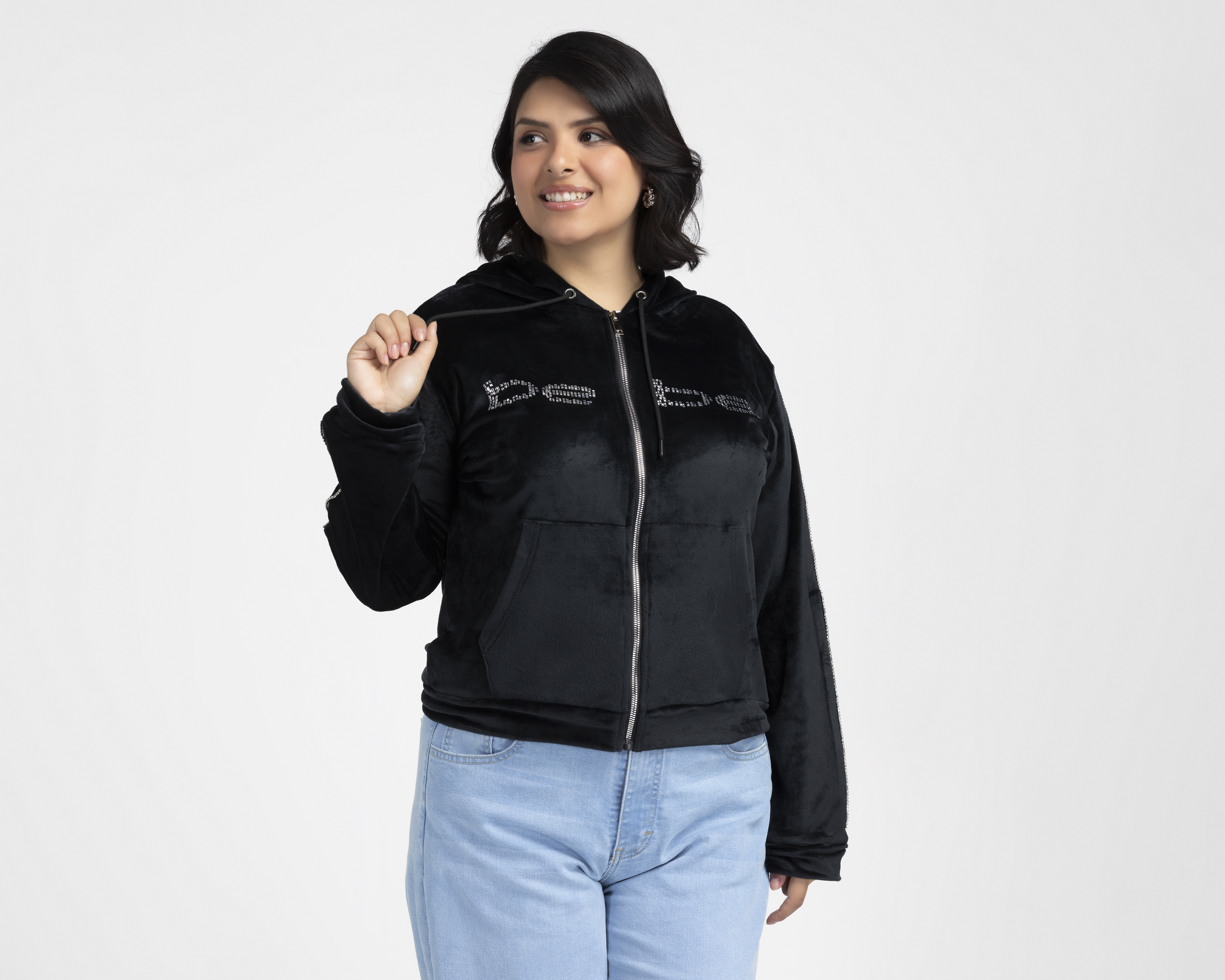 Foto 2 pulgar | Foto 1 | Sudadera con Capucha Bebe para Mujer