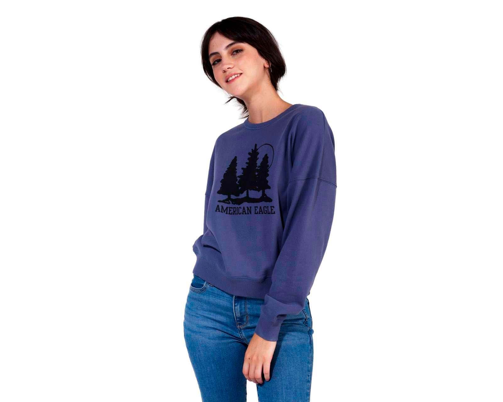 Foto 1 | Foto 1 | Sudadera American Eagle Cuello Redondo