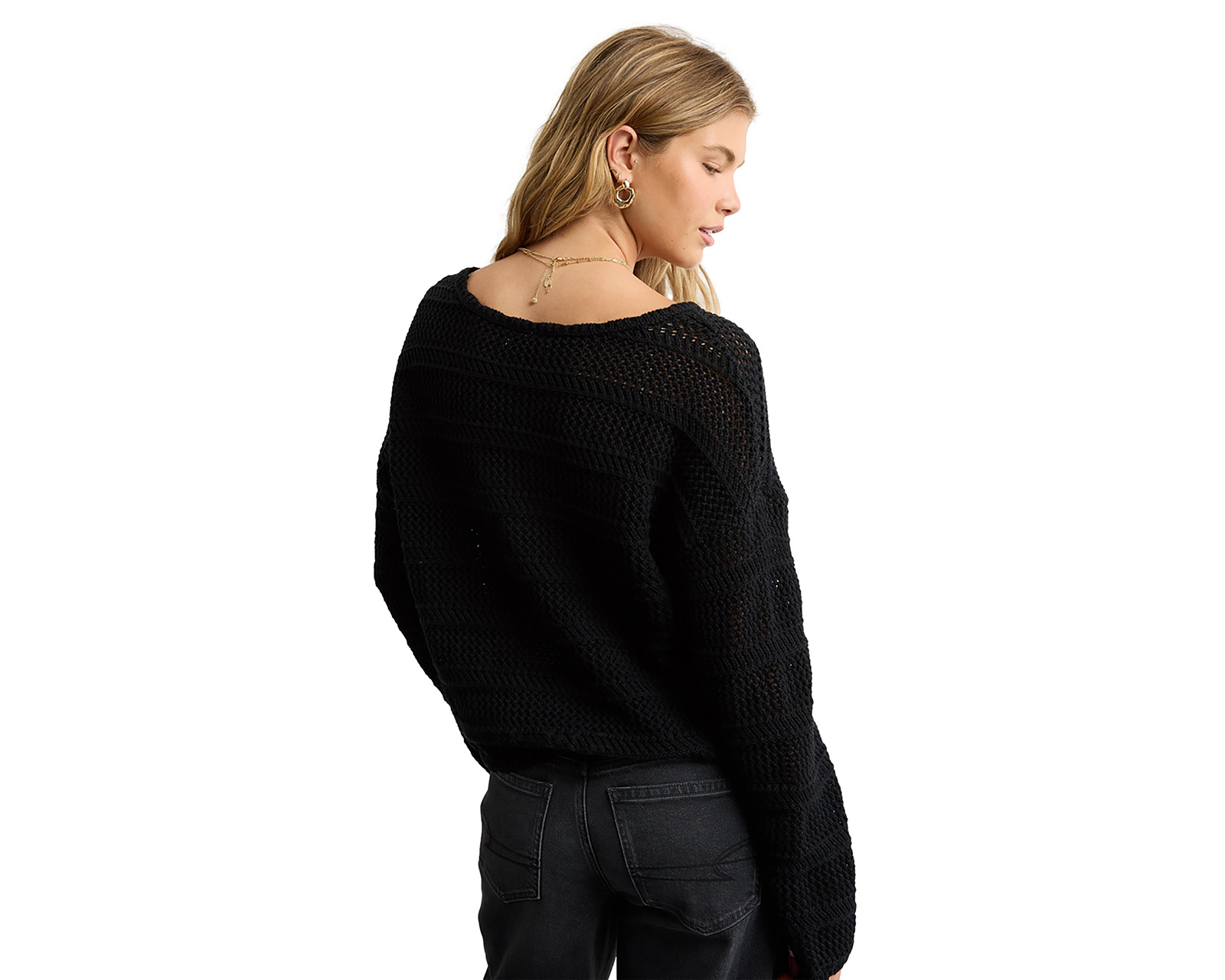 Foto 2 | Foto 2 | Suéter Negro American Eagle para Mujer