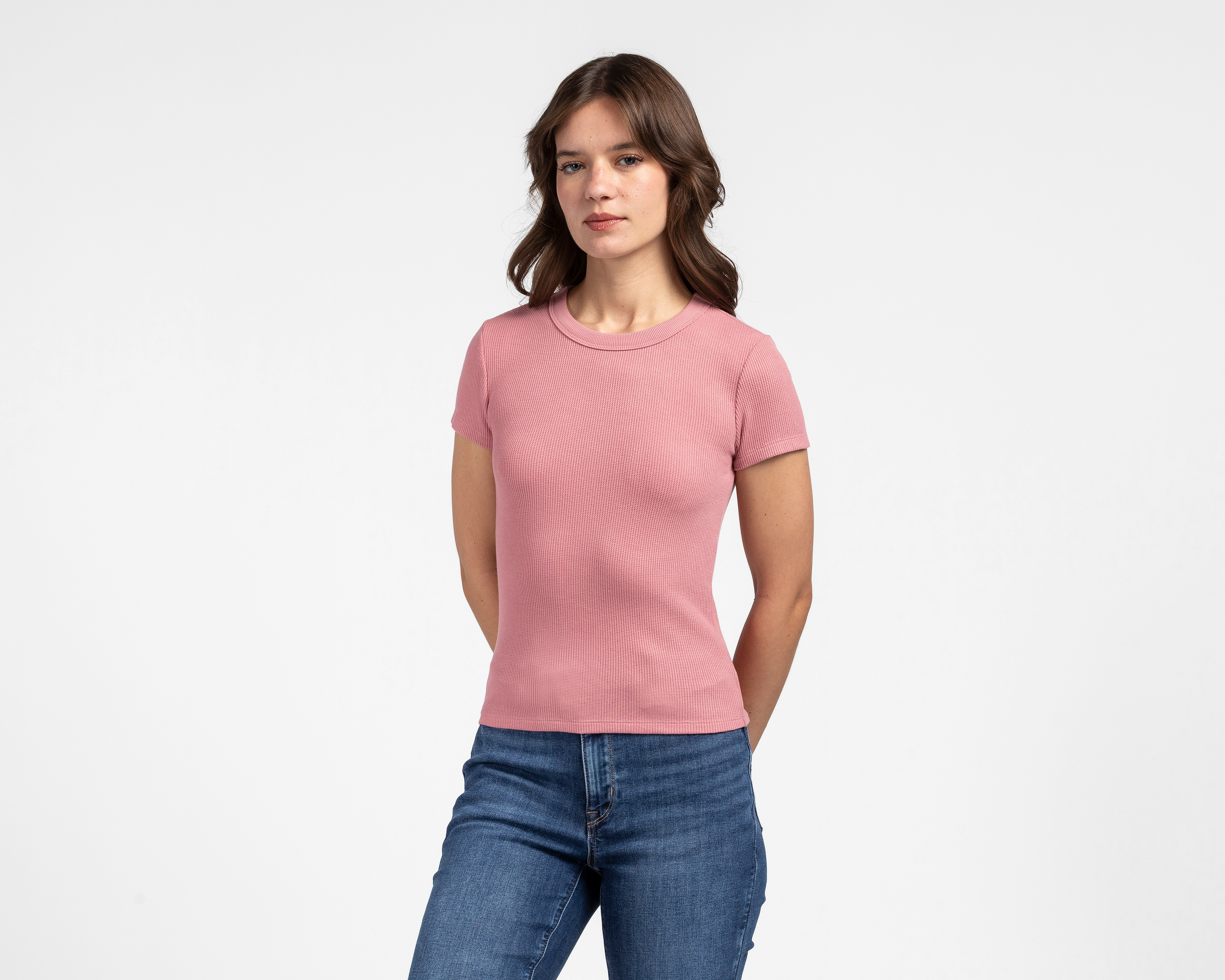 Foto 2 pulgar | Foto 1 | Playera Rosa American Eagle para Mujer