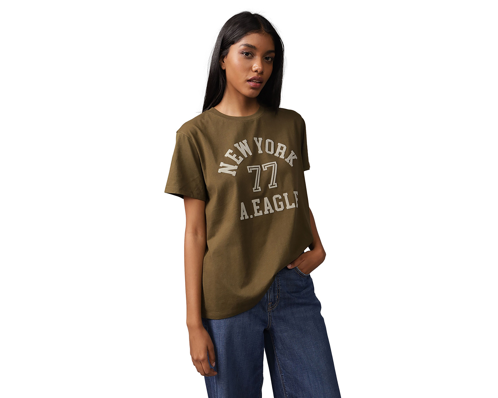Playera Verde American Eagle para Mujer