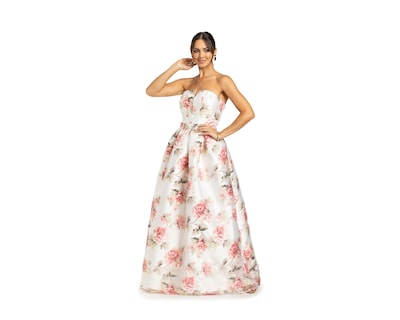 Foto 2 | Foto 2 | Vestido Minuet de Noche Estrapless con Estampado Floral