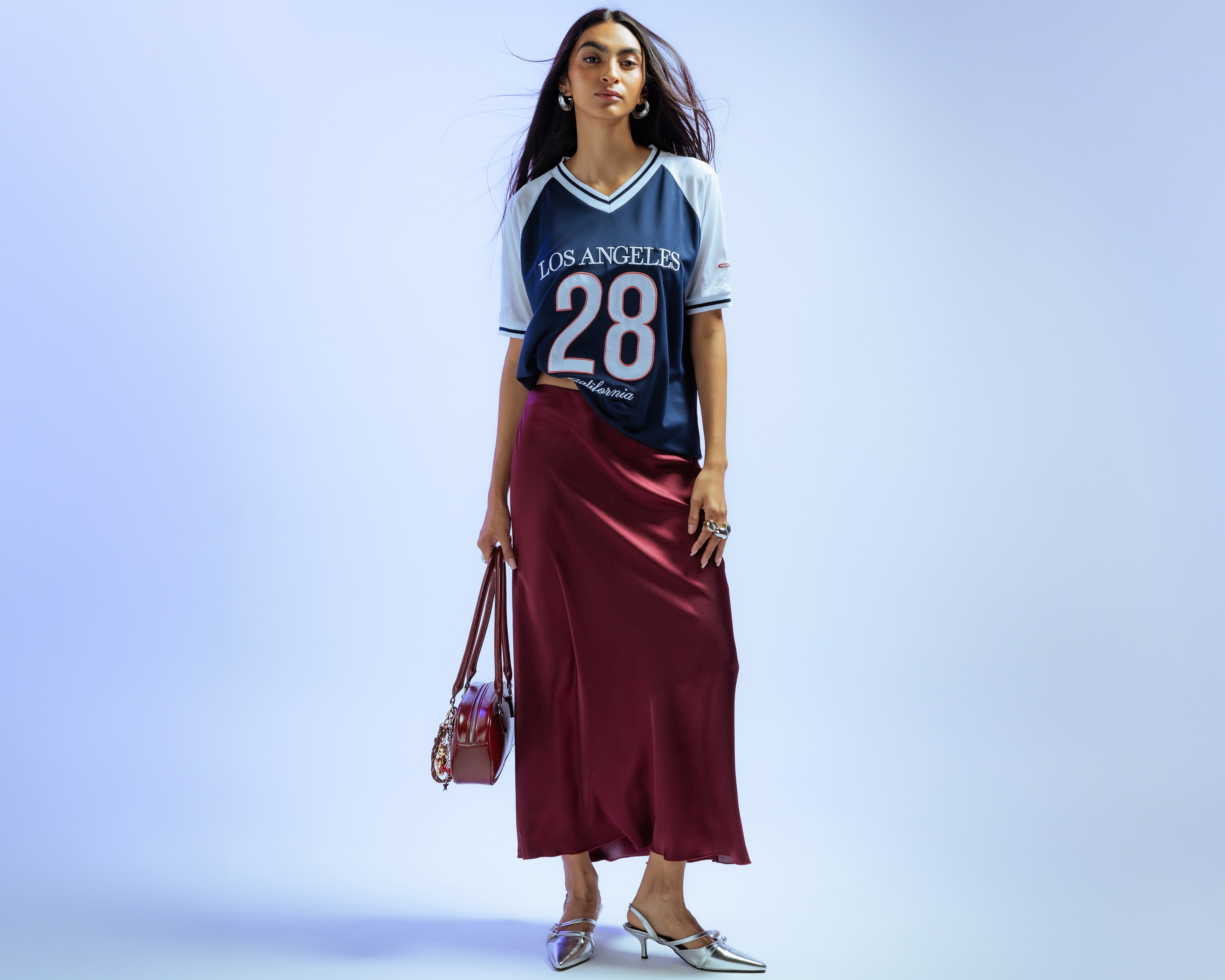 Falda Midi Strona Tinta para Mujer