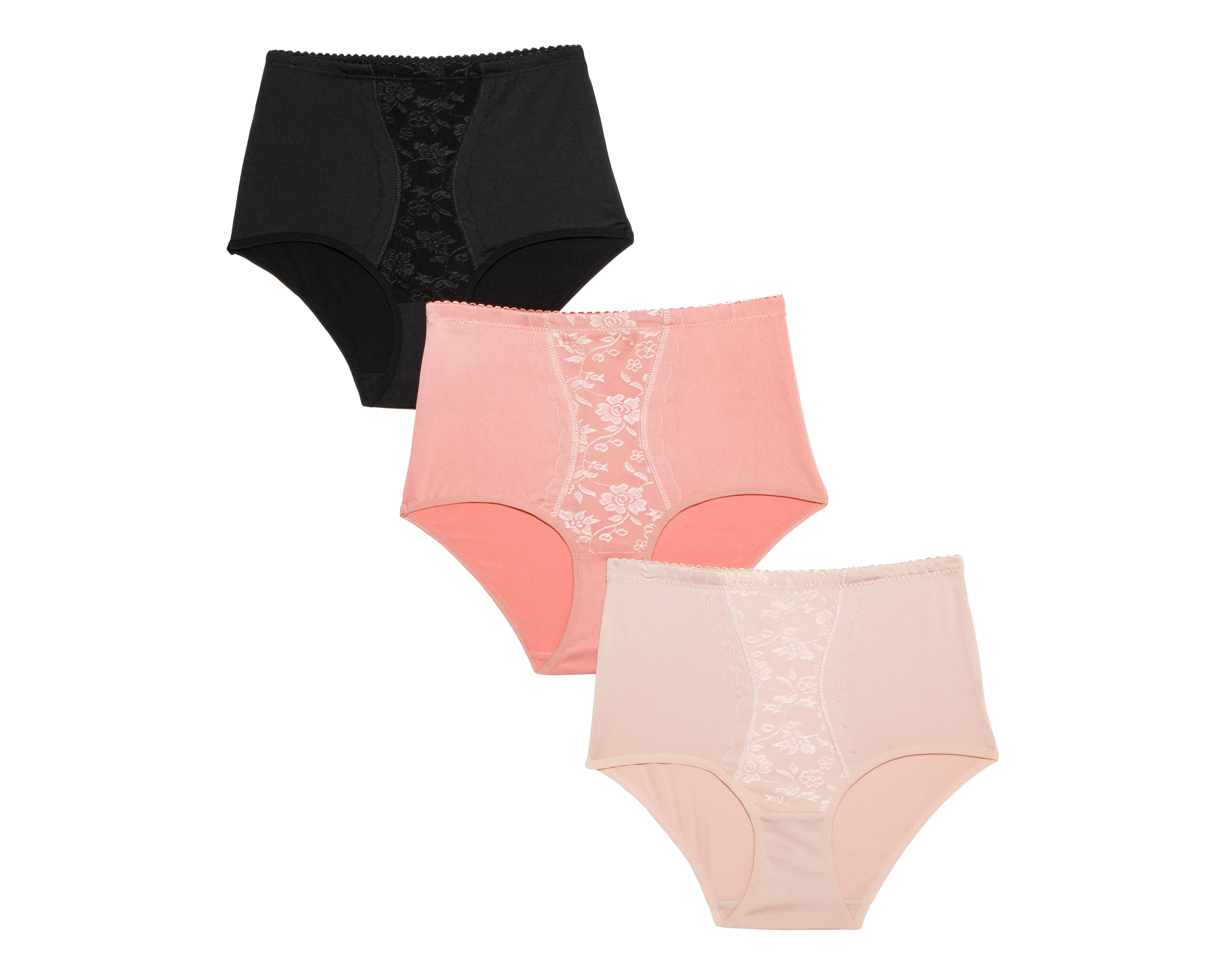 Pantaleta Completa con Encaje Beauty Secret para Mujer 3 Piezas