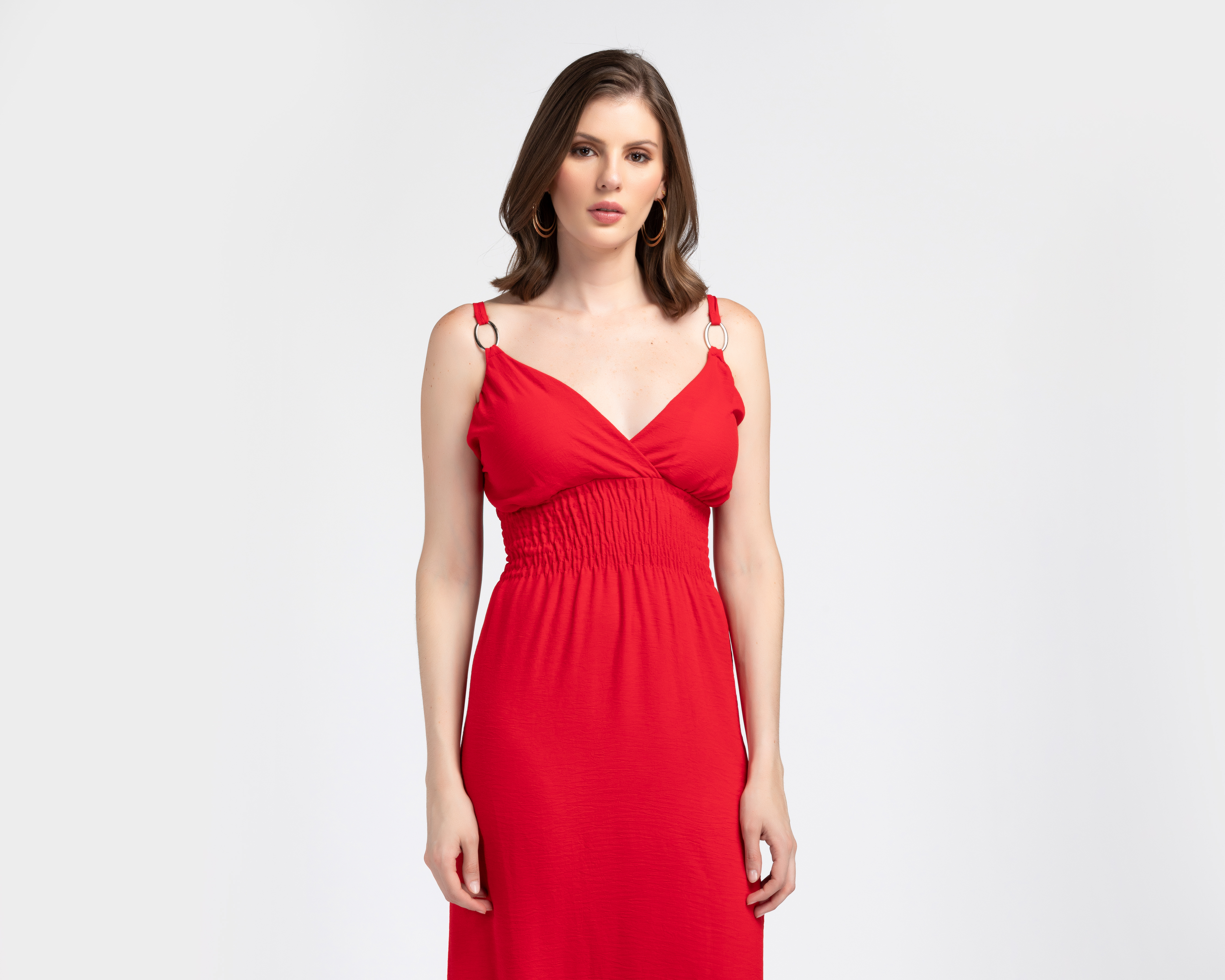 Foto 5 pulgar | Foto 4 | Vestido de Playa Sahara Rojo con Tirantes Largo para Mujer