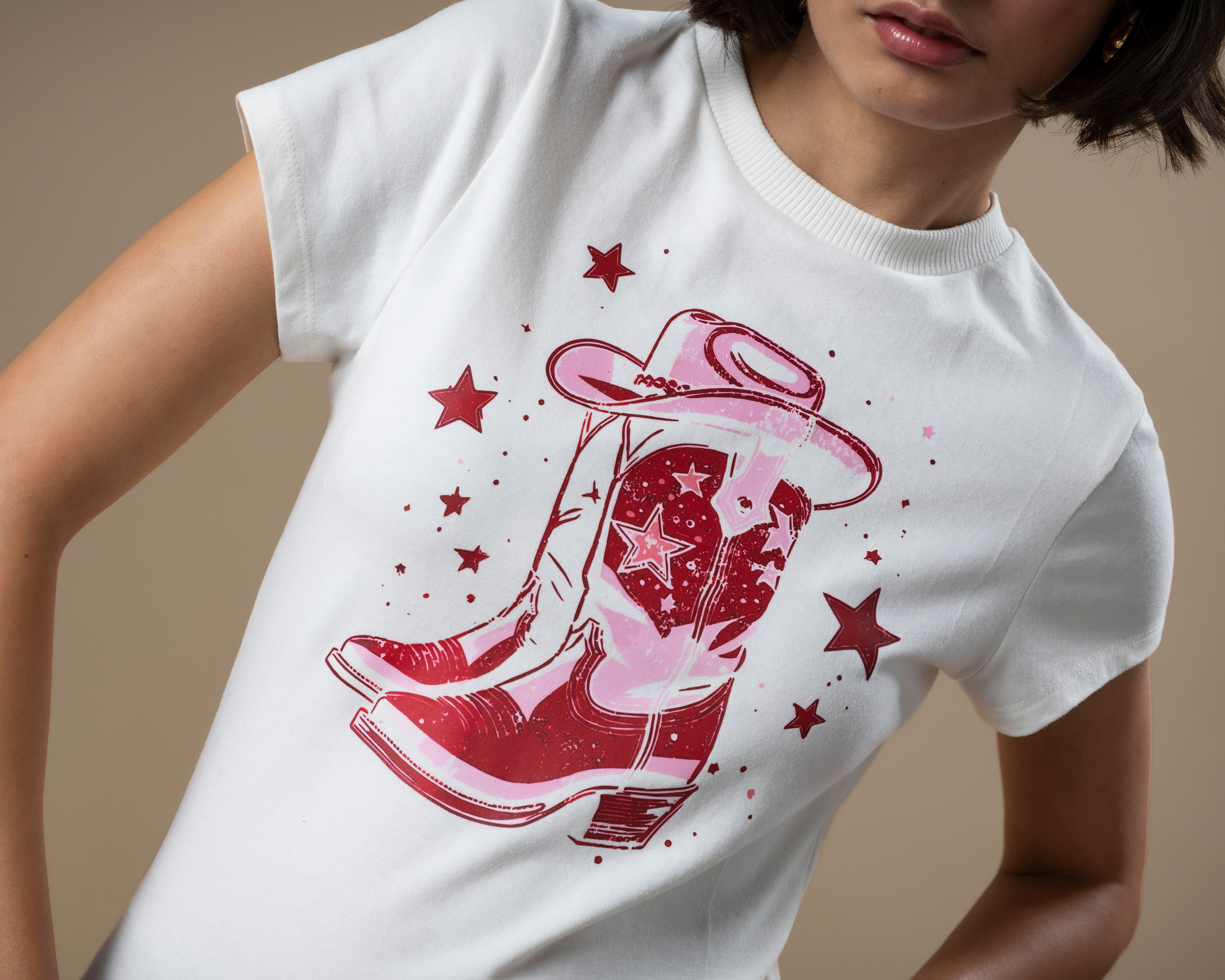 Foto 5 pulgar | Foto 4 | Playera Manga Corta Crop Cowgirl Strona para Mujer