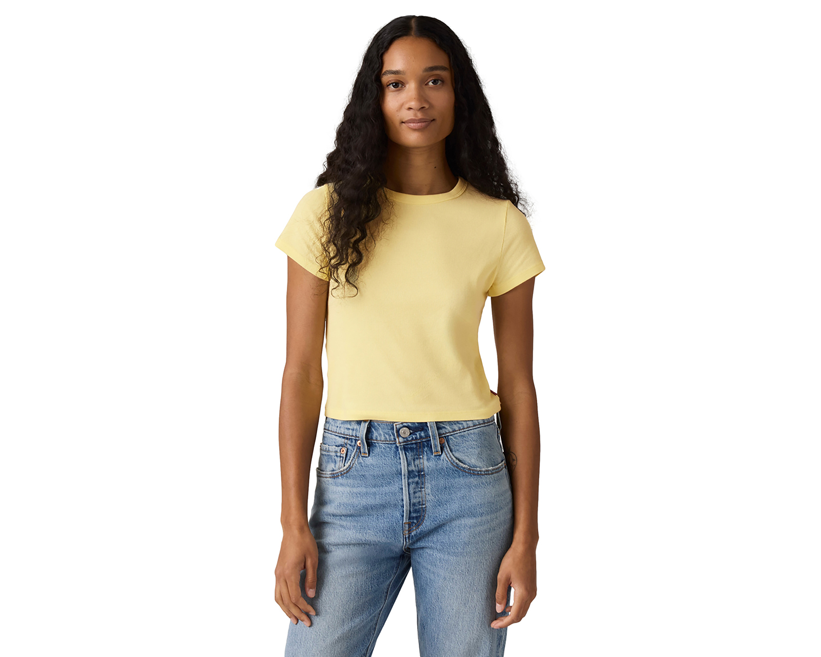 Foto 4 pulgar | Foto 3 | Playera Amarilla Levi's para Mujer