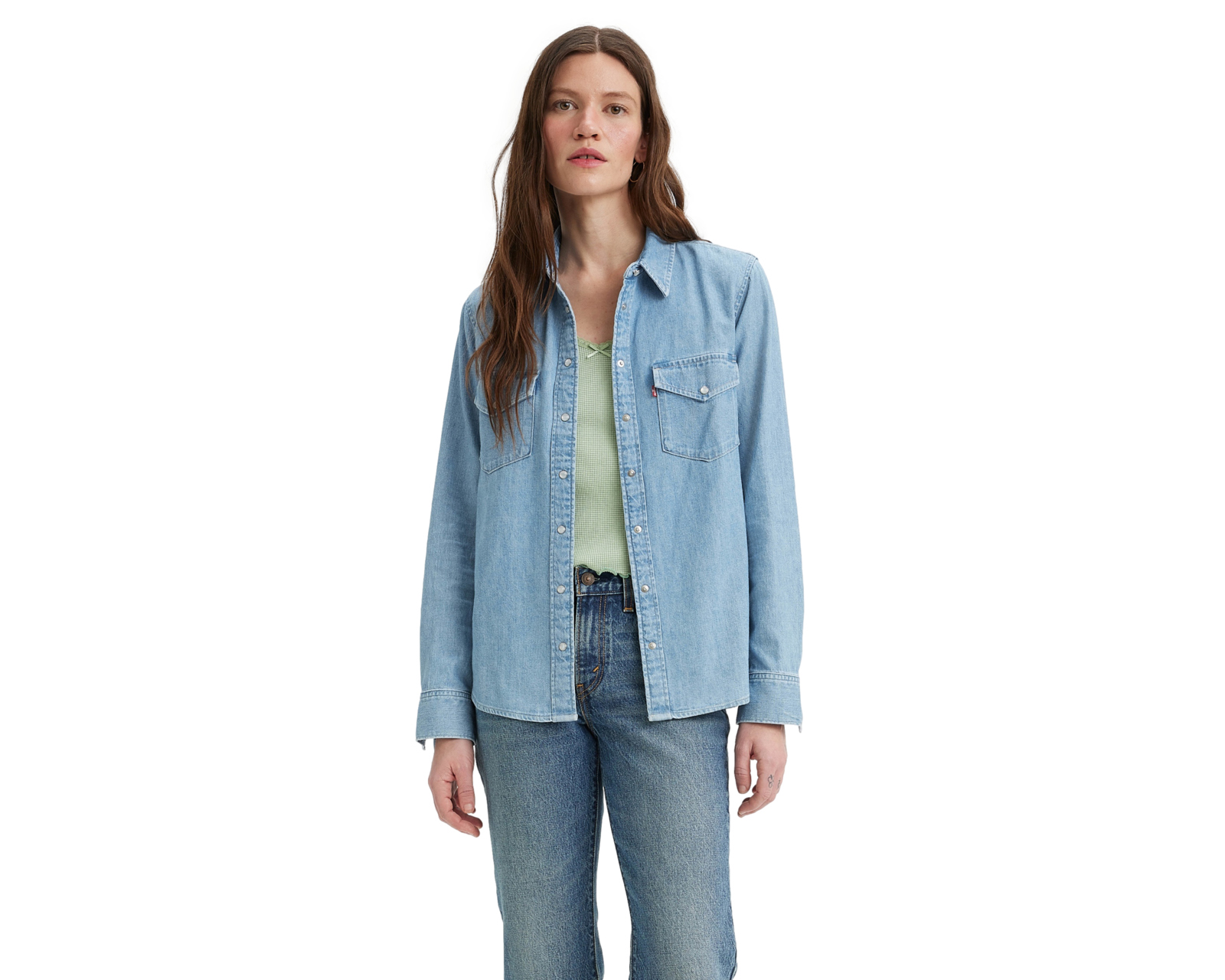 Foto 2 pulgar | Foto 1 | Camisa Levi's Essential Western de Algodón para Mujer