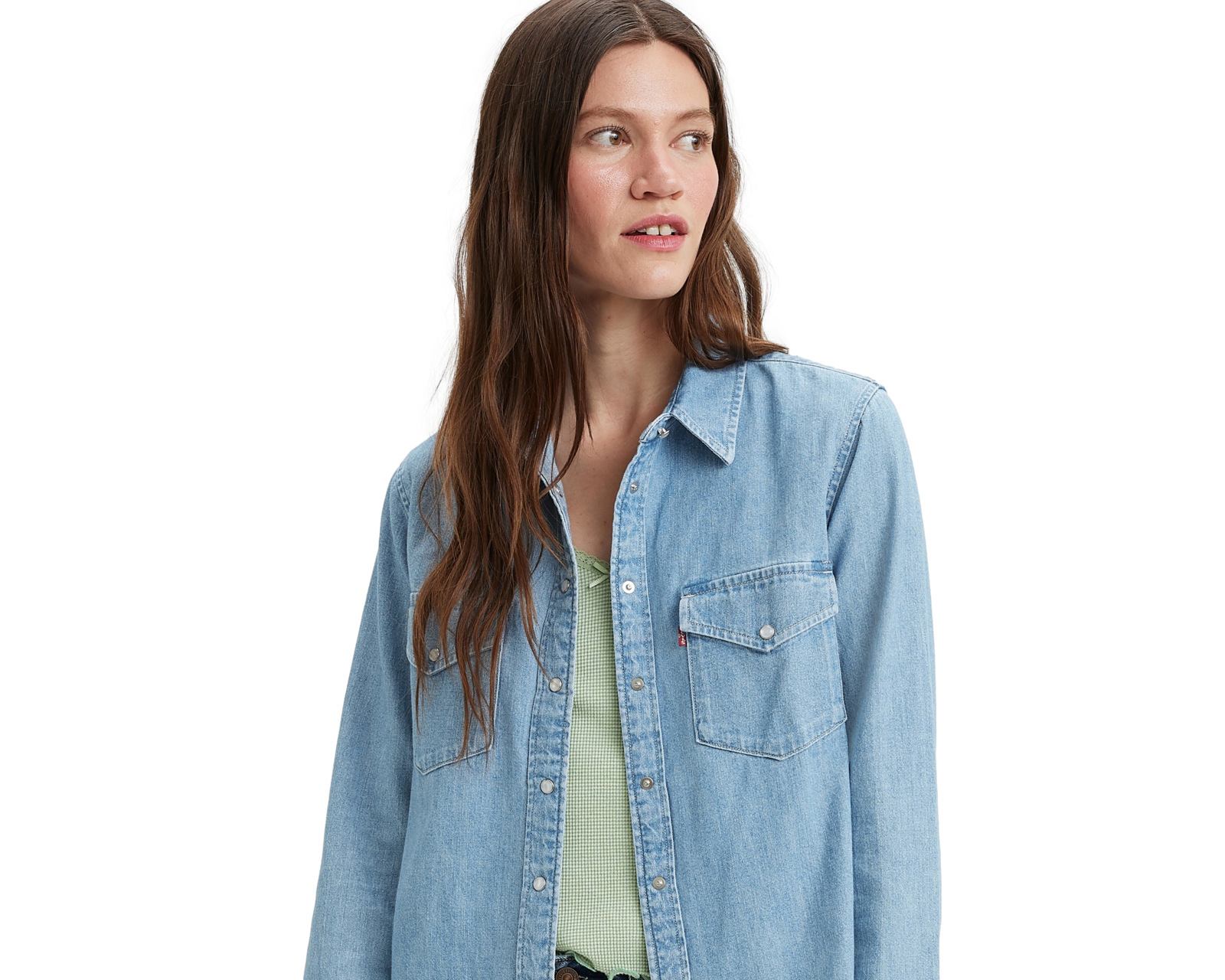 Foto 6 pulgar | Foto 5 | Camisa Levi's Essential Western de Algodón para Mujer