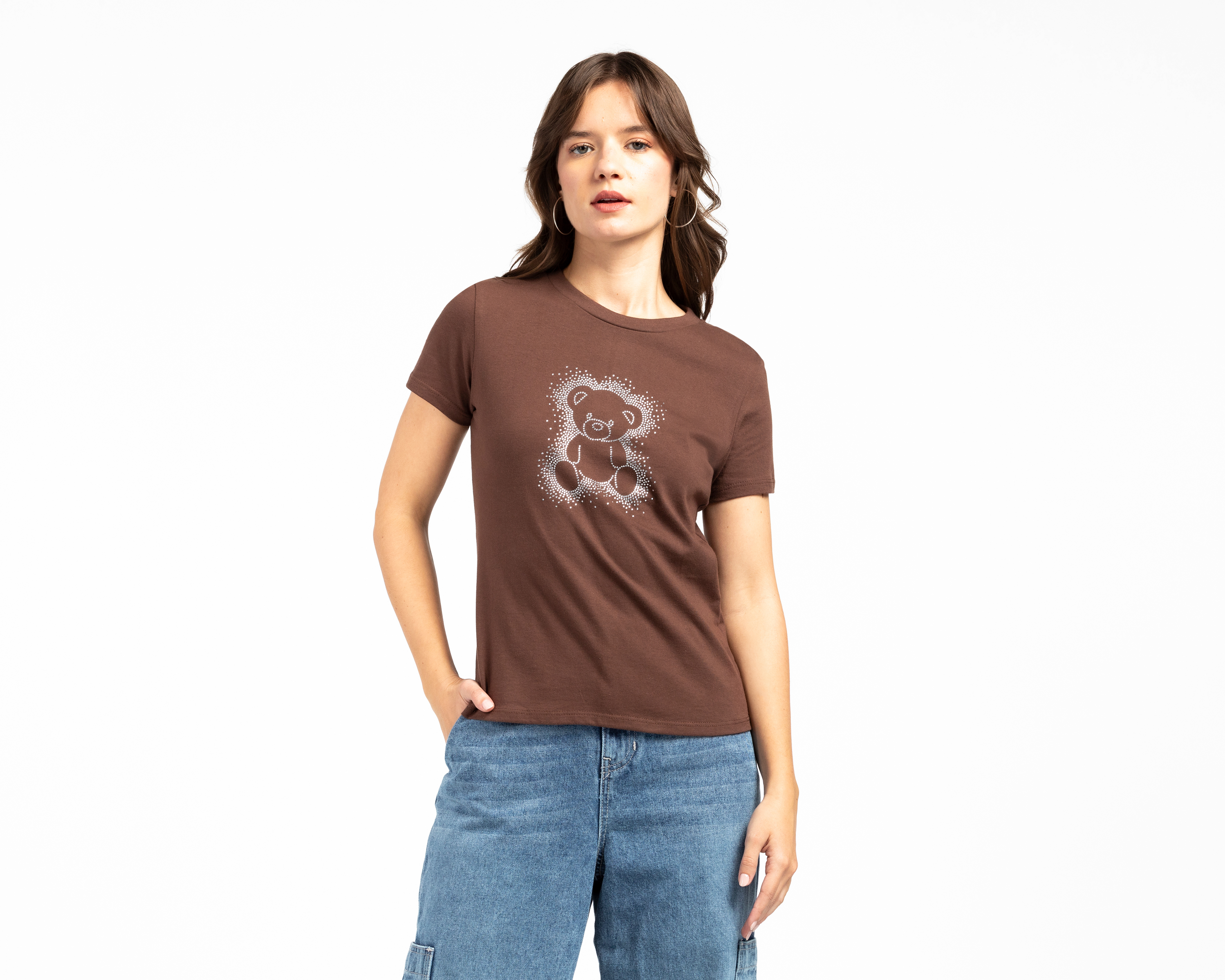 Foto 2 pulgar | Foto 1 | Playera de Cuello Redondo Refill para Mujer