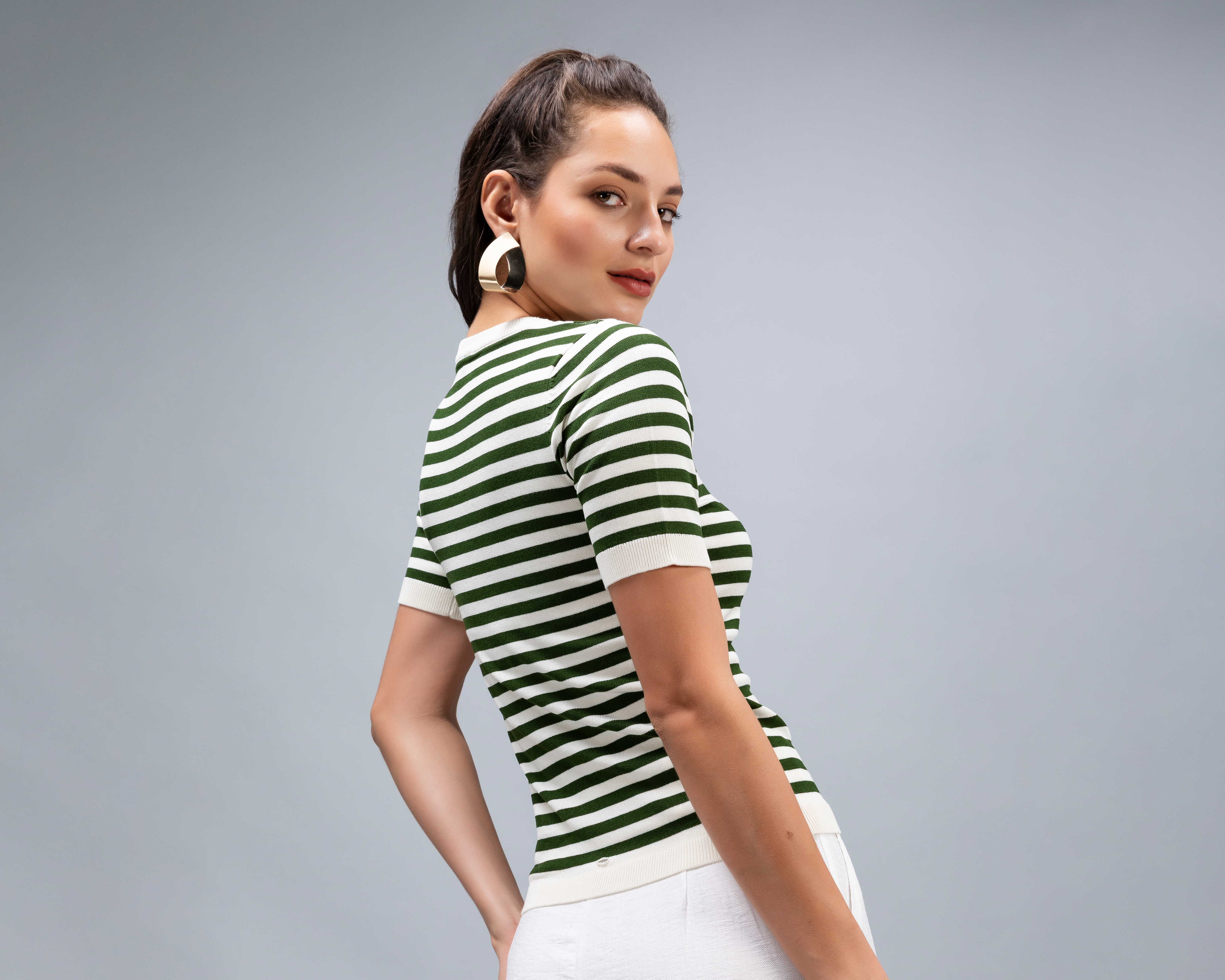 Foto 4 pulgar | Foto 3 | Playera a Rayas Jennifer Lopez para Mujer