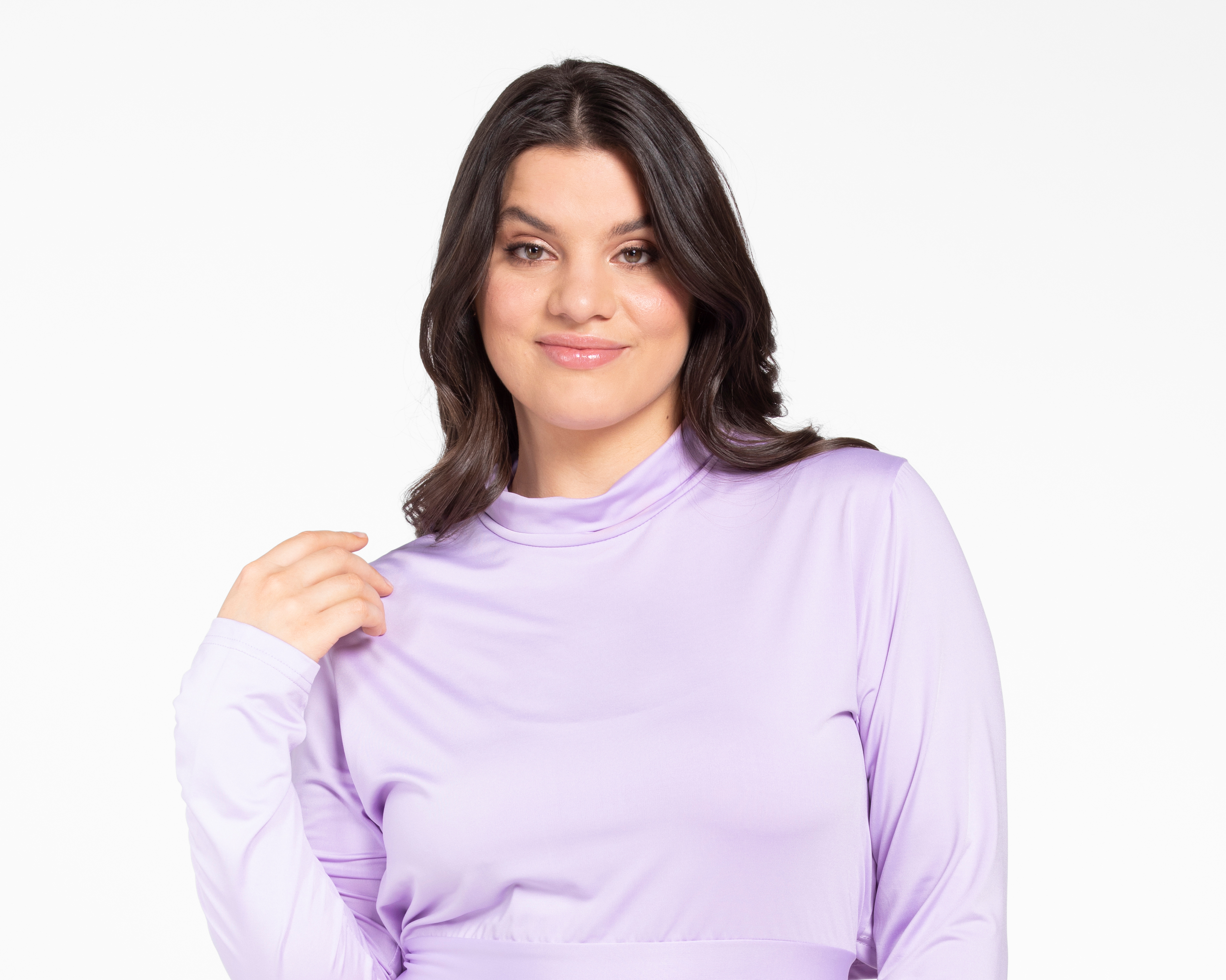 Foto 4 pulgar | Foto 3 | Pants y Crop Top Manga Larga Refill Lila para Mujer