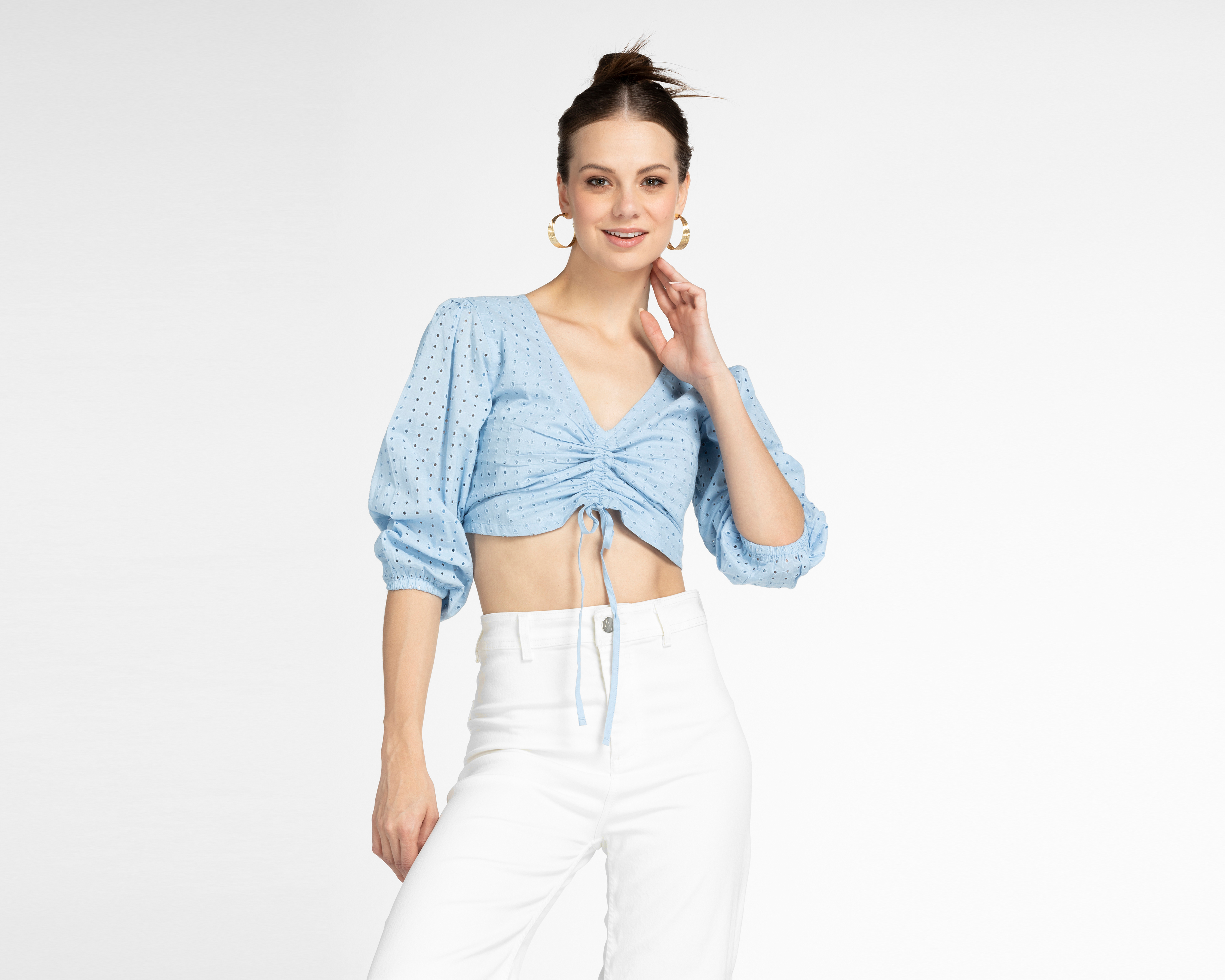 Blusa Refill Escote V con Zurcido